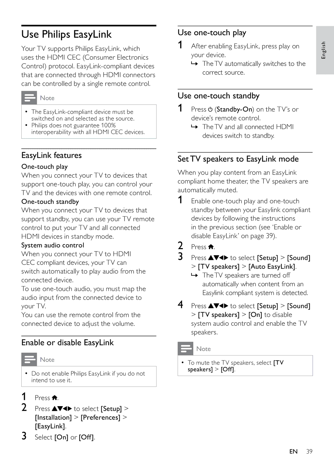 Philips 22PFL3805H/12 user manual Use Philips EasyLink 