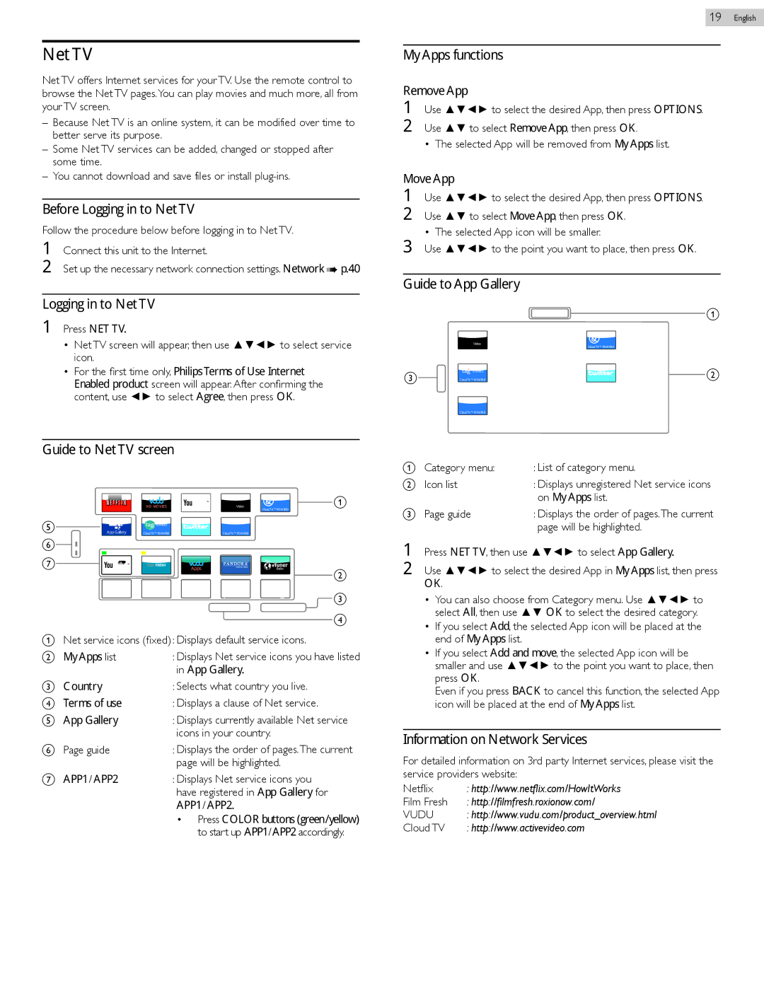 Philips 26PFL4907, 22PFL4907, 32PFL4907 user manual Net TV 