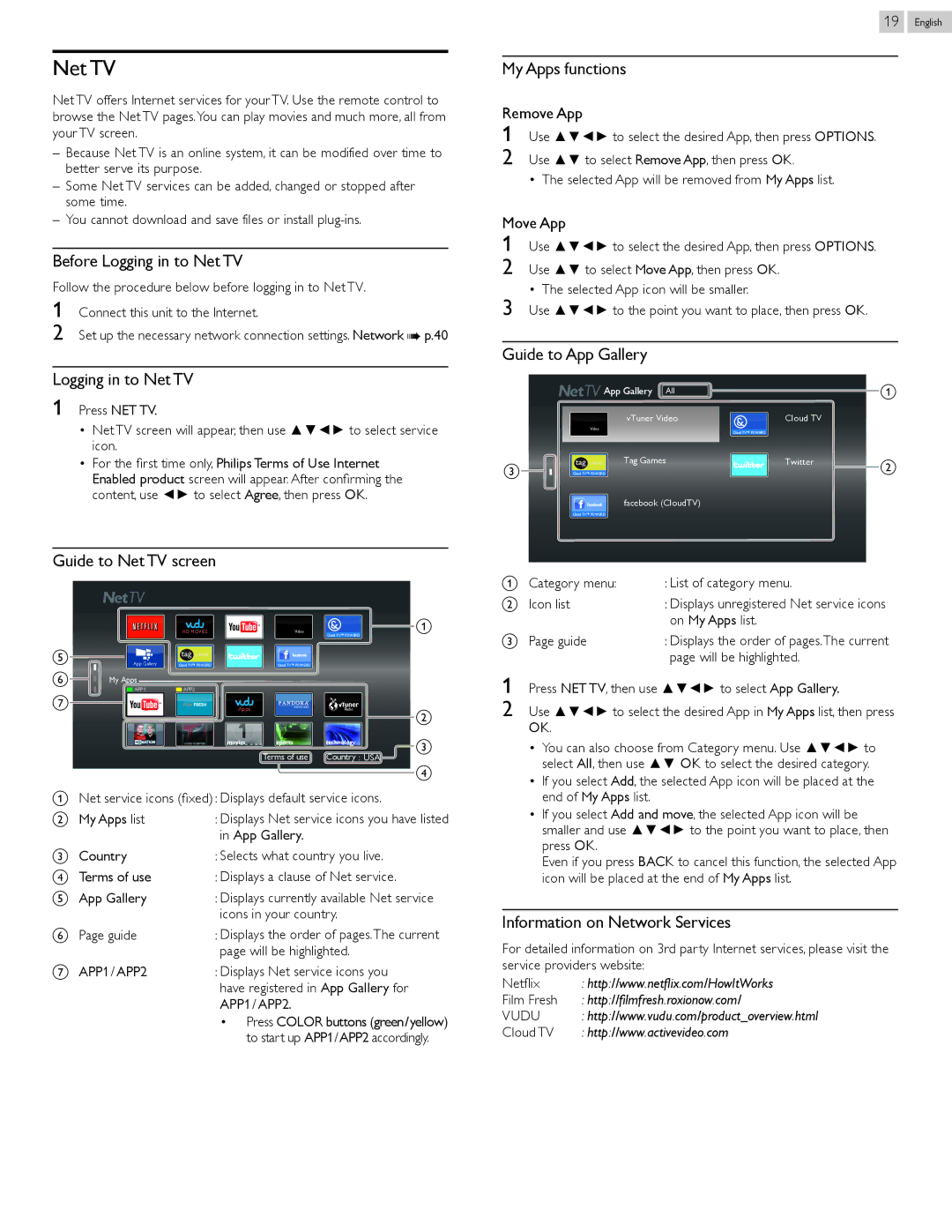 Philips 26PFL4907, 22PFL4907, 32PFL4907 user manual Net TV 