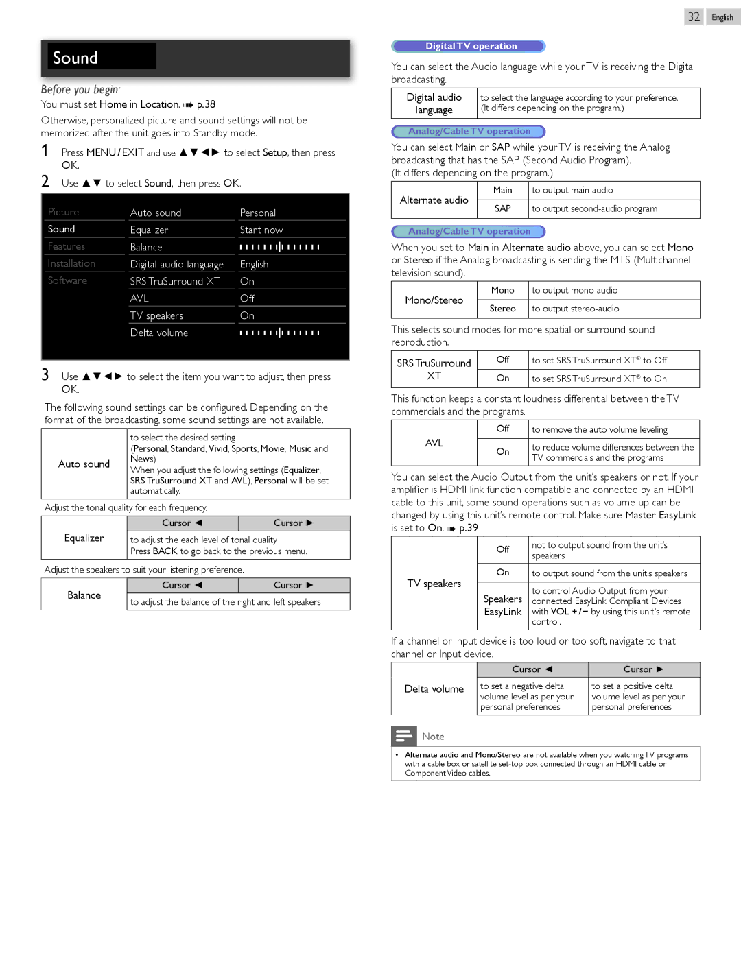 Philips 32PFL4907, 22PFL4907, 26PFL4907 user manual Avl 