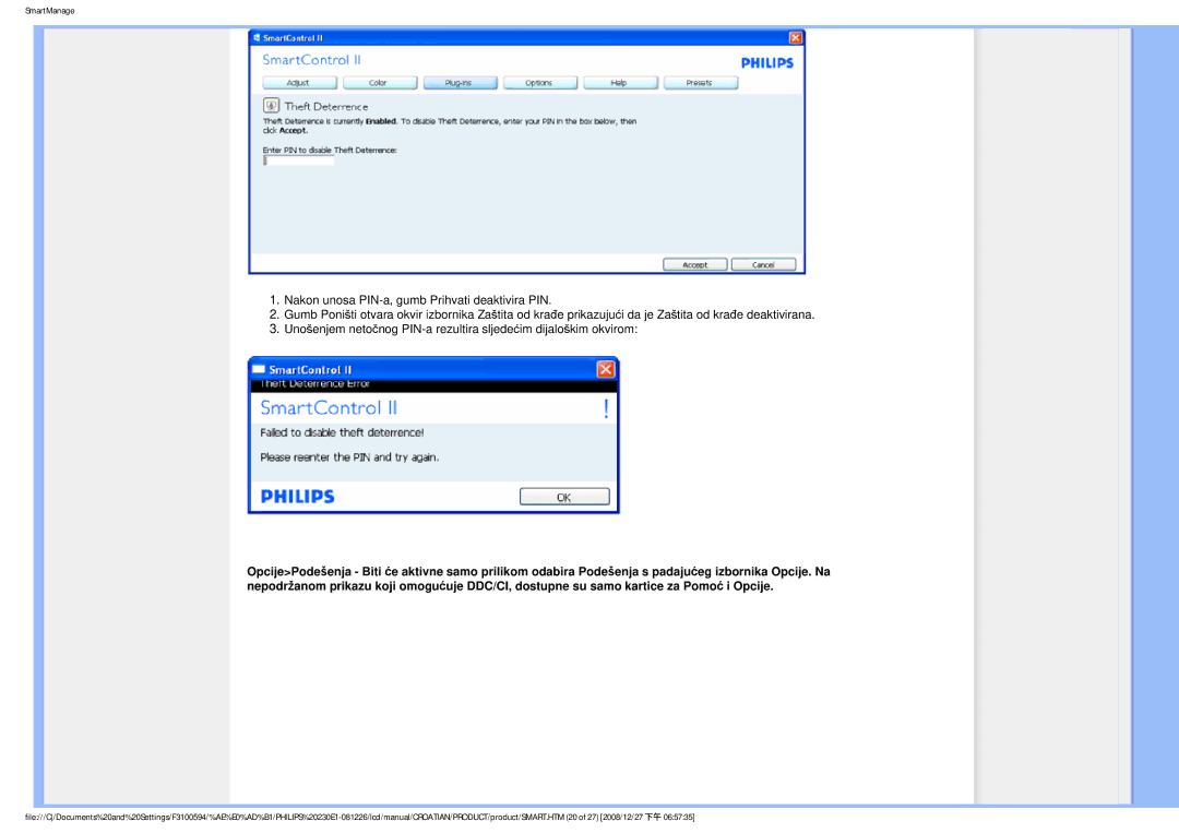 Philips 2.30E+03 user manual SmartManage 