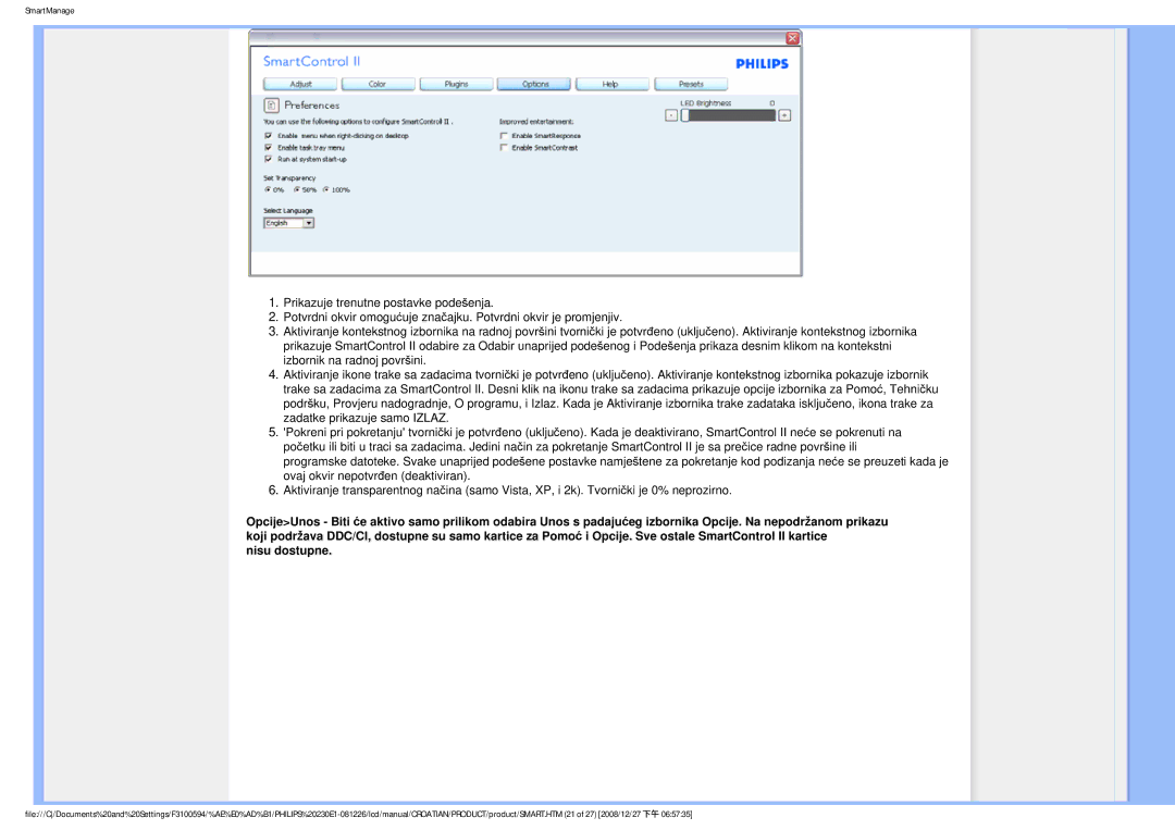 Philips 2.30E+03 user manual SmartManage 