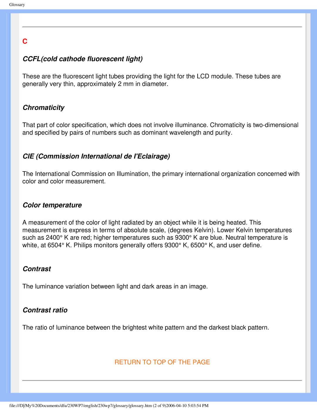 Philips 230WP7 user manual Contrast 