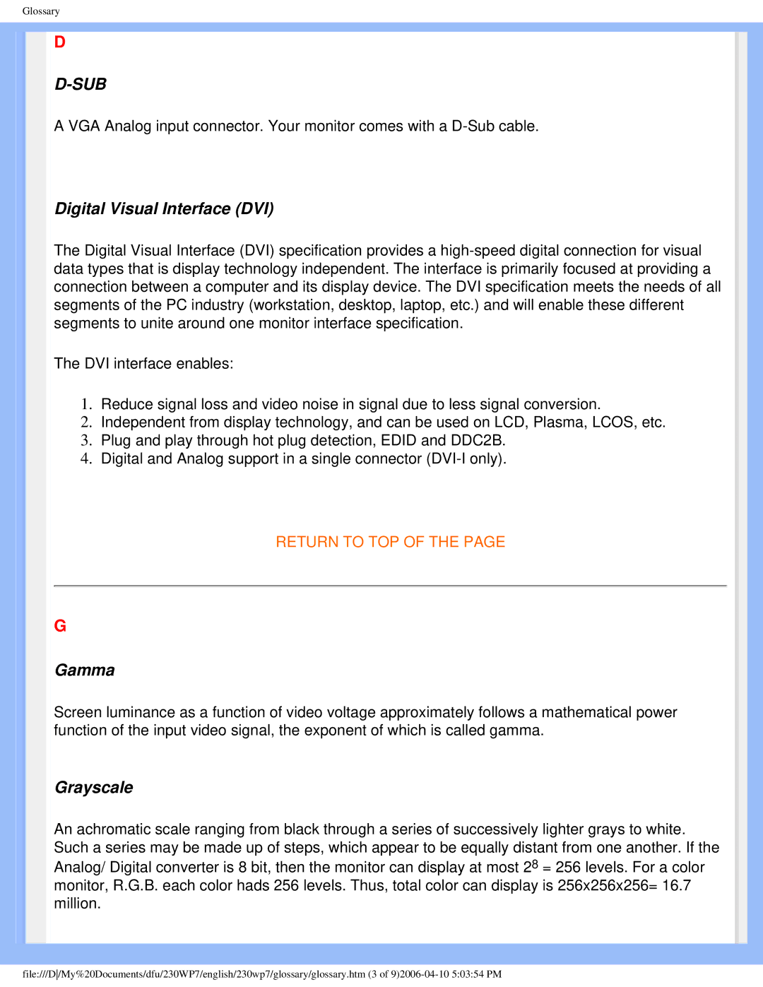 Philips 230WP7 user manual Sub 