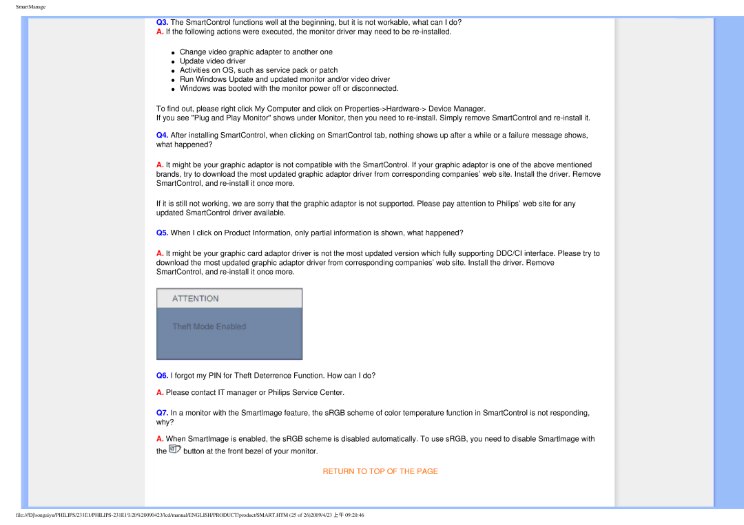 Philips 2.31E+03 user manual Return to TOP 