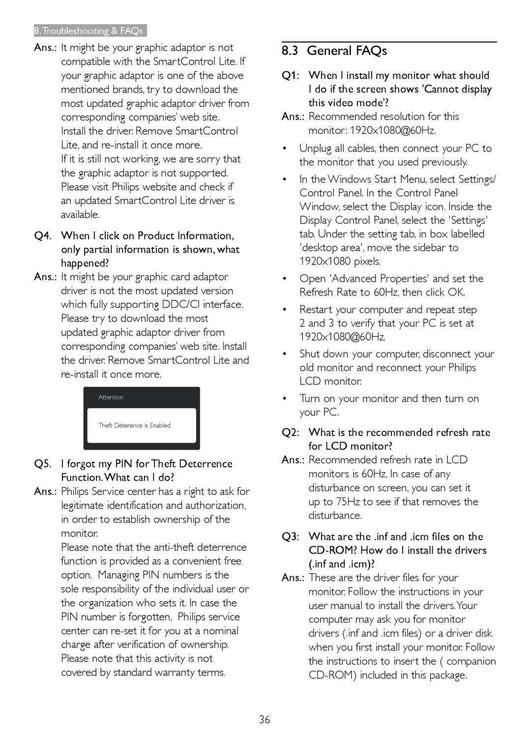 Philips 2.34E+07 user manual General FAQs 