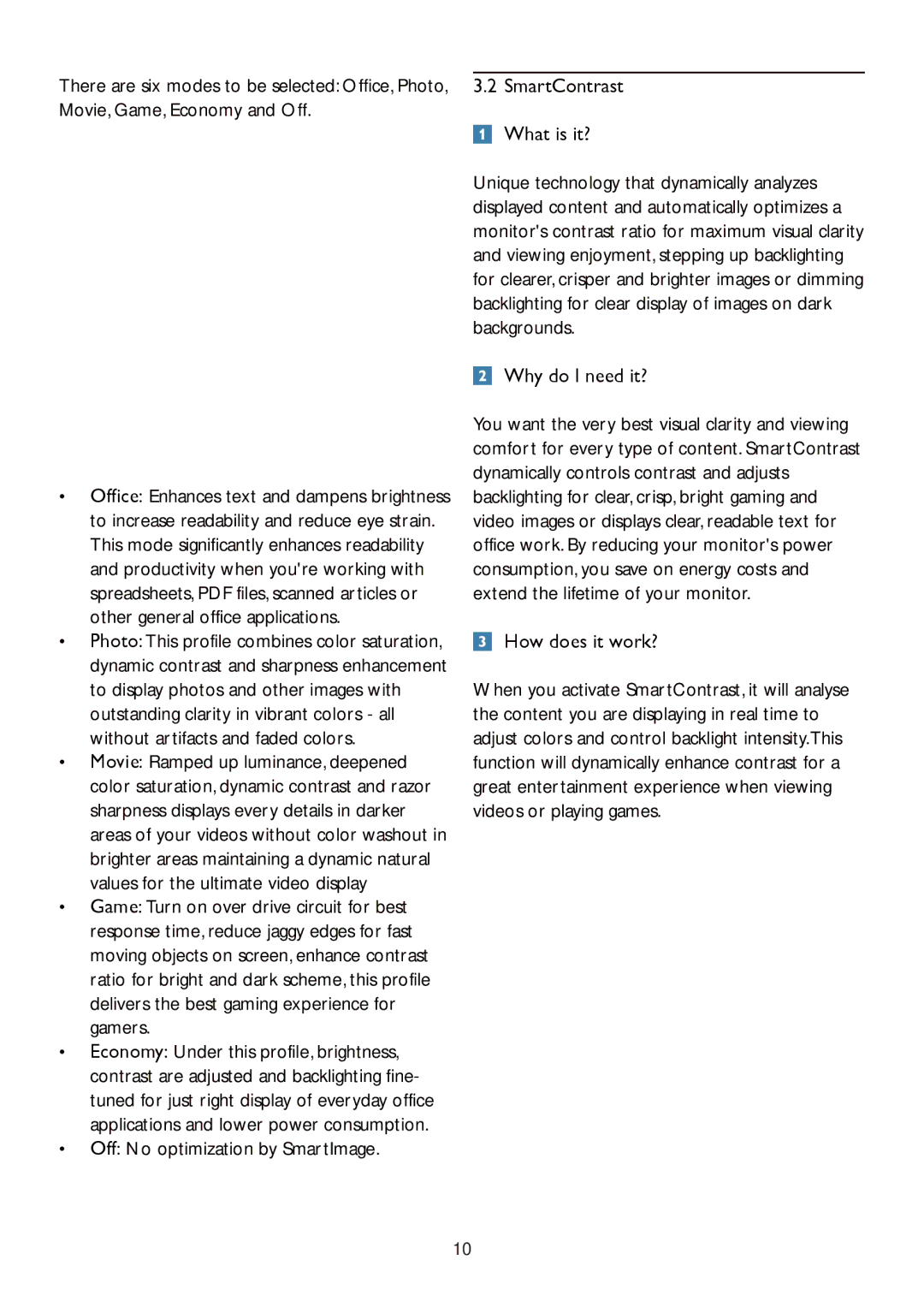 Philips 235PL2, 235P2 user manual Off No optimization by SmartImage 