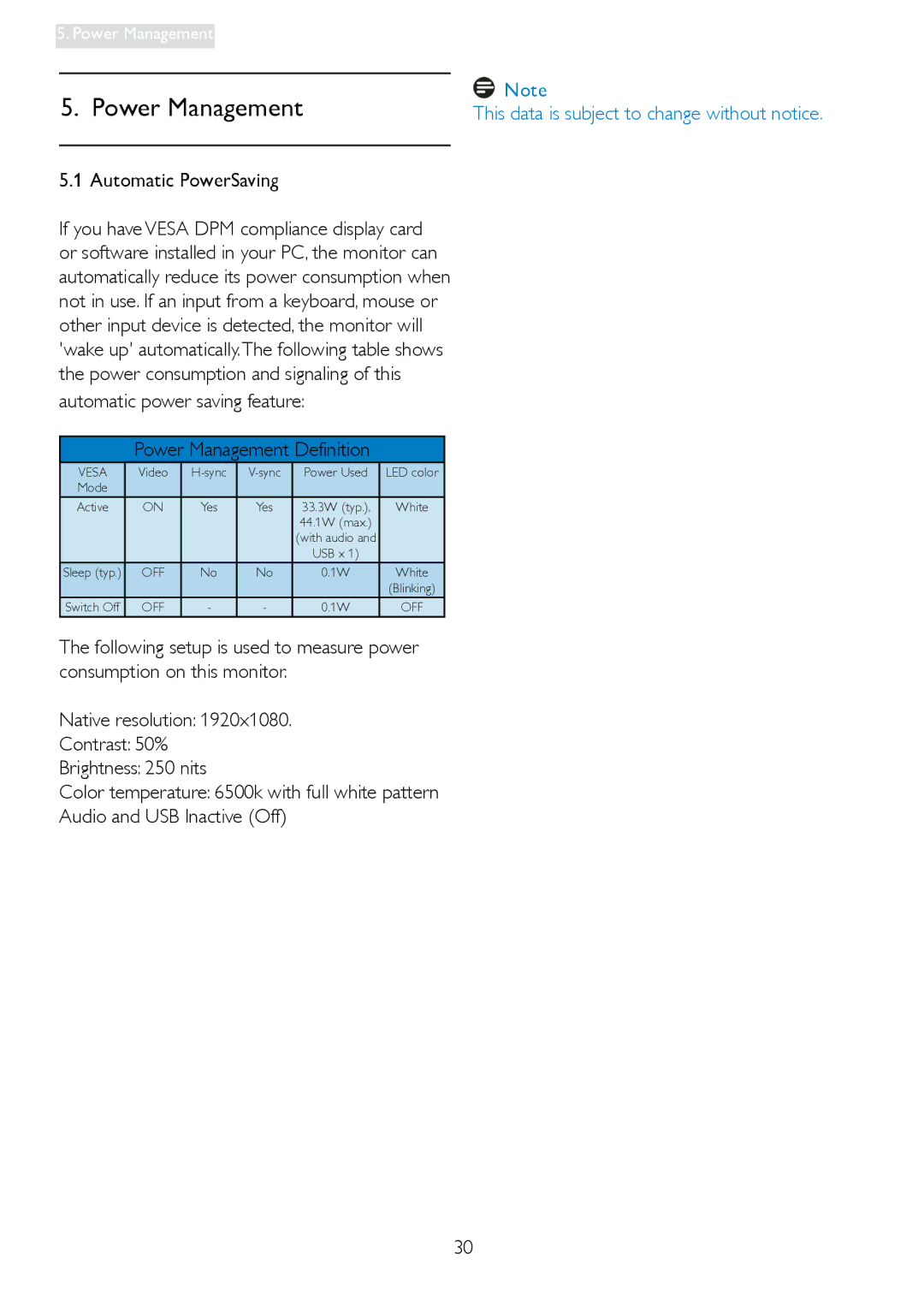 Philips 235PQ2 user manual Automatic PowerSaving, Automatic power saving feature 