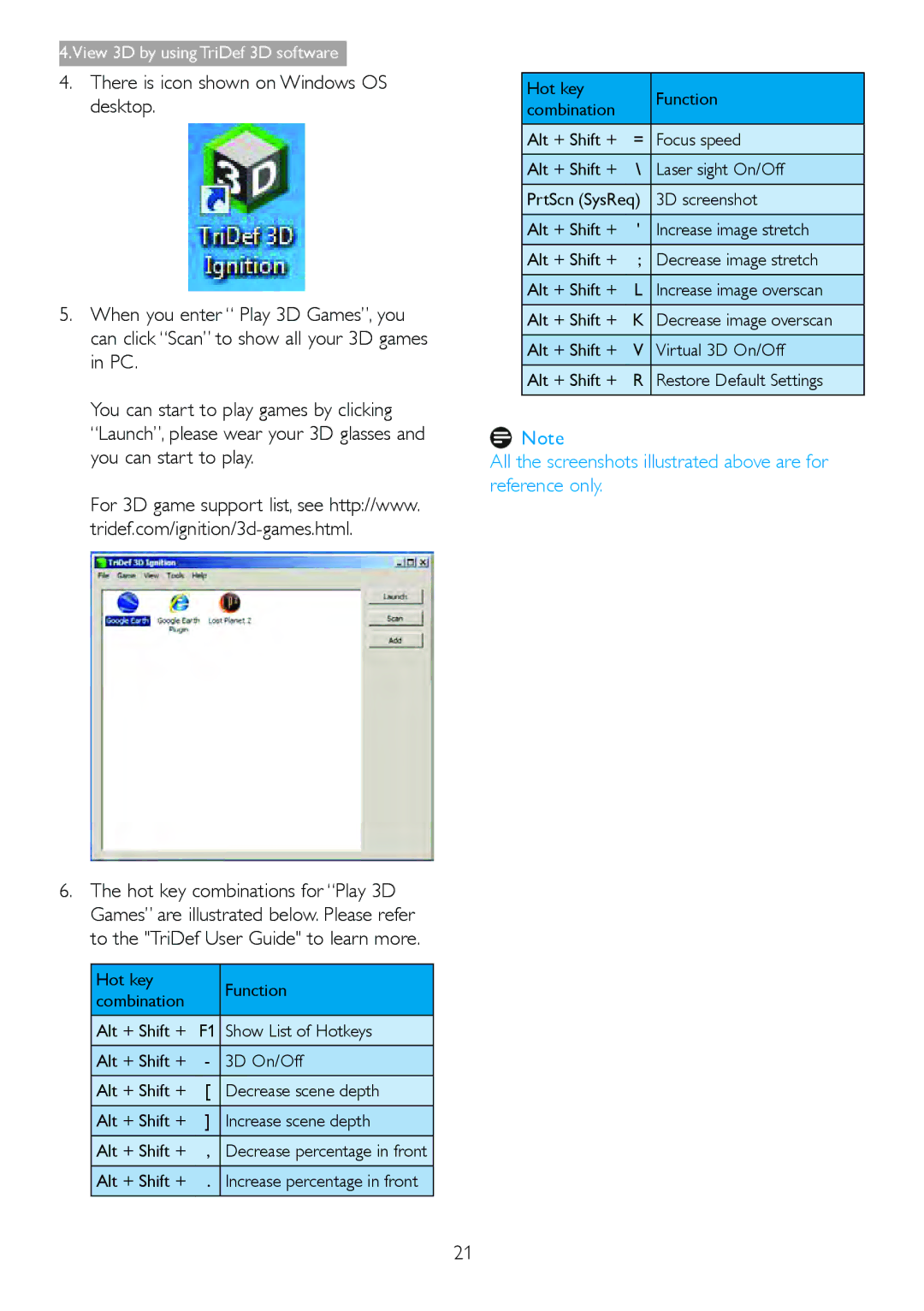 Philips 236G3DH warranty All the screenshots illustrated above are for reference only 