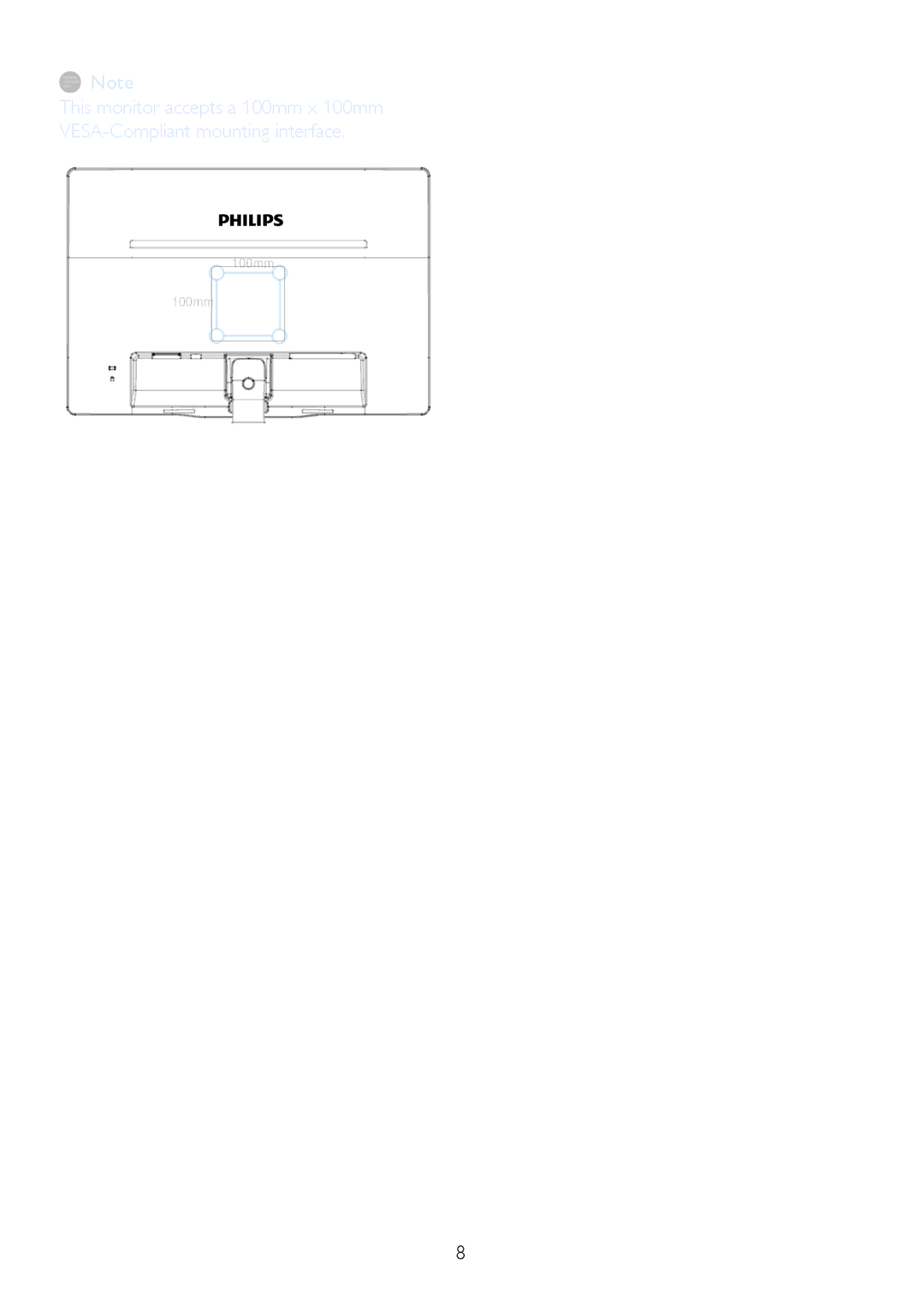 Philips 236V4 user manual 100mm 