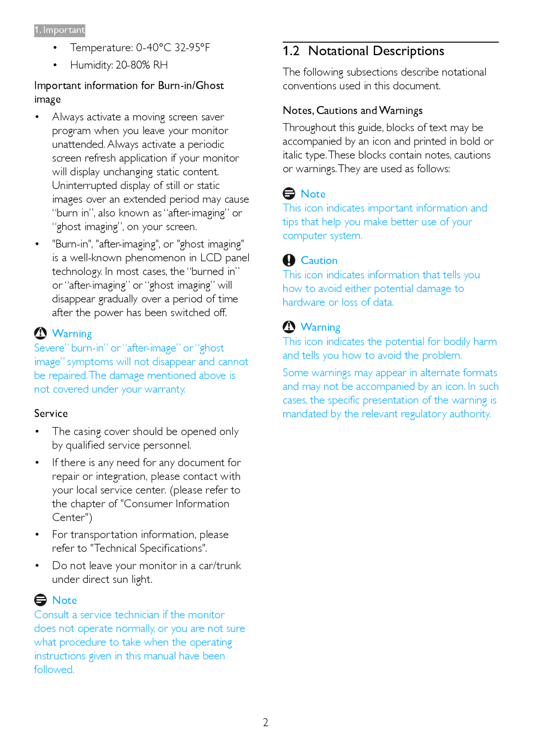 Philips 236V4 user manual Notational Descriptions 