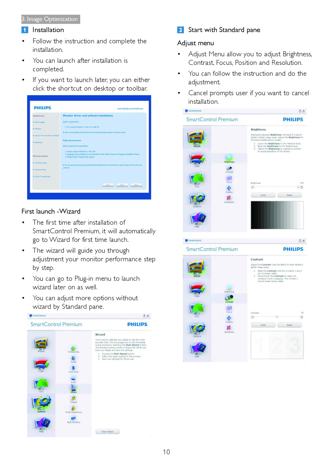 Philips 238C4 user manual First launch -Wizard 