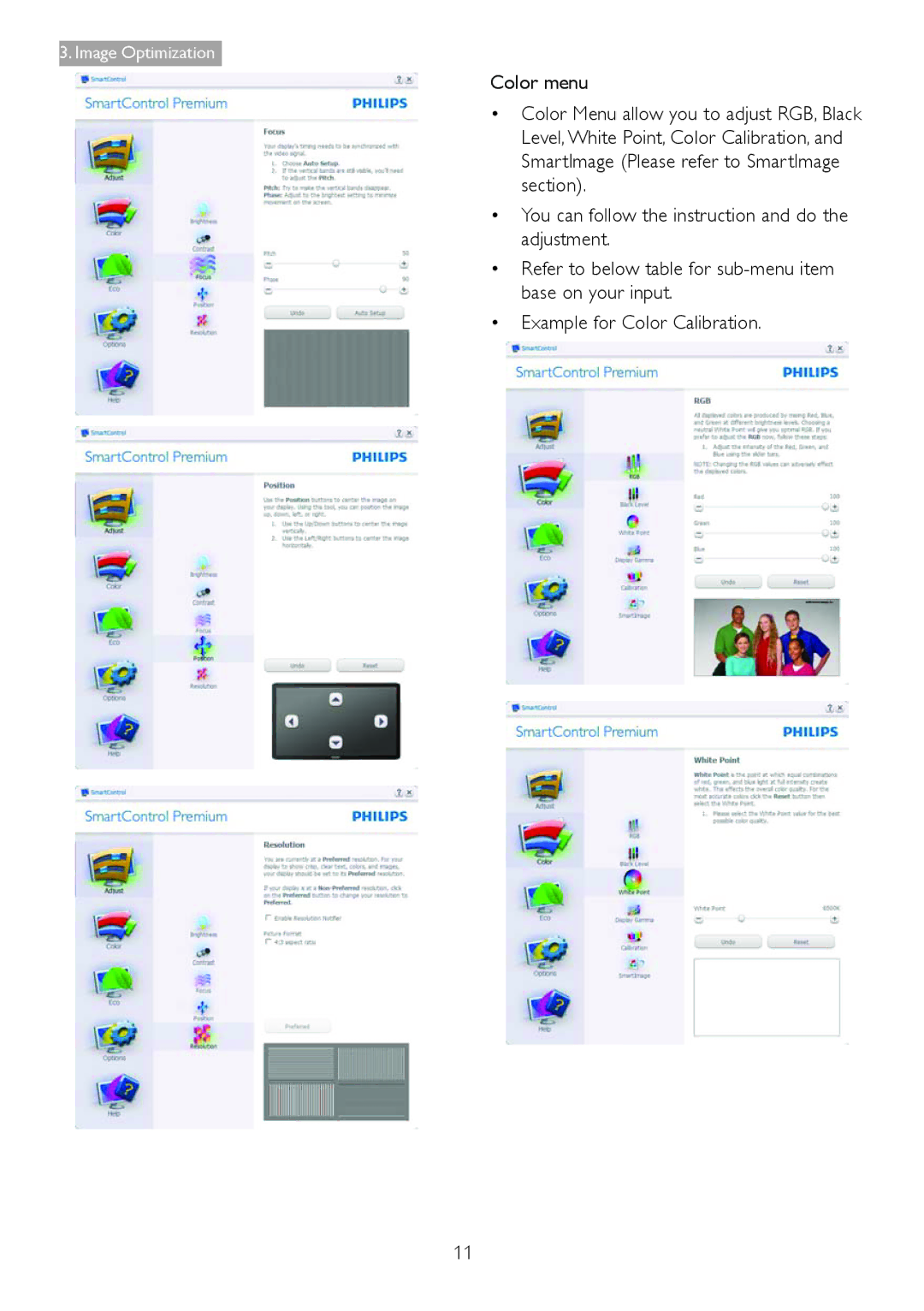 Philips 238C4 user manual Image Optimization 