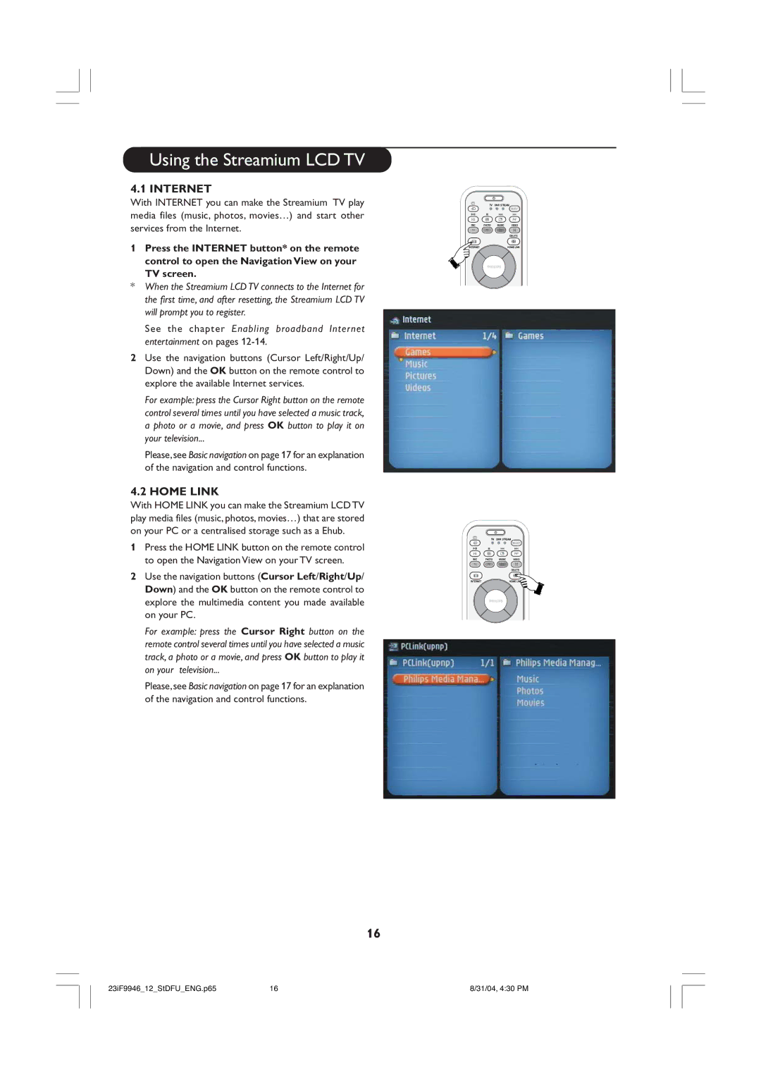 Philips 23iF9946 user manual Internet 