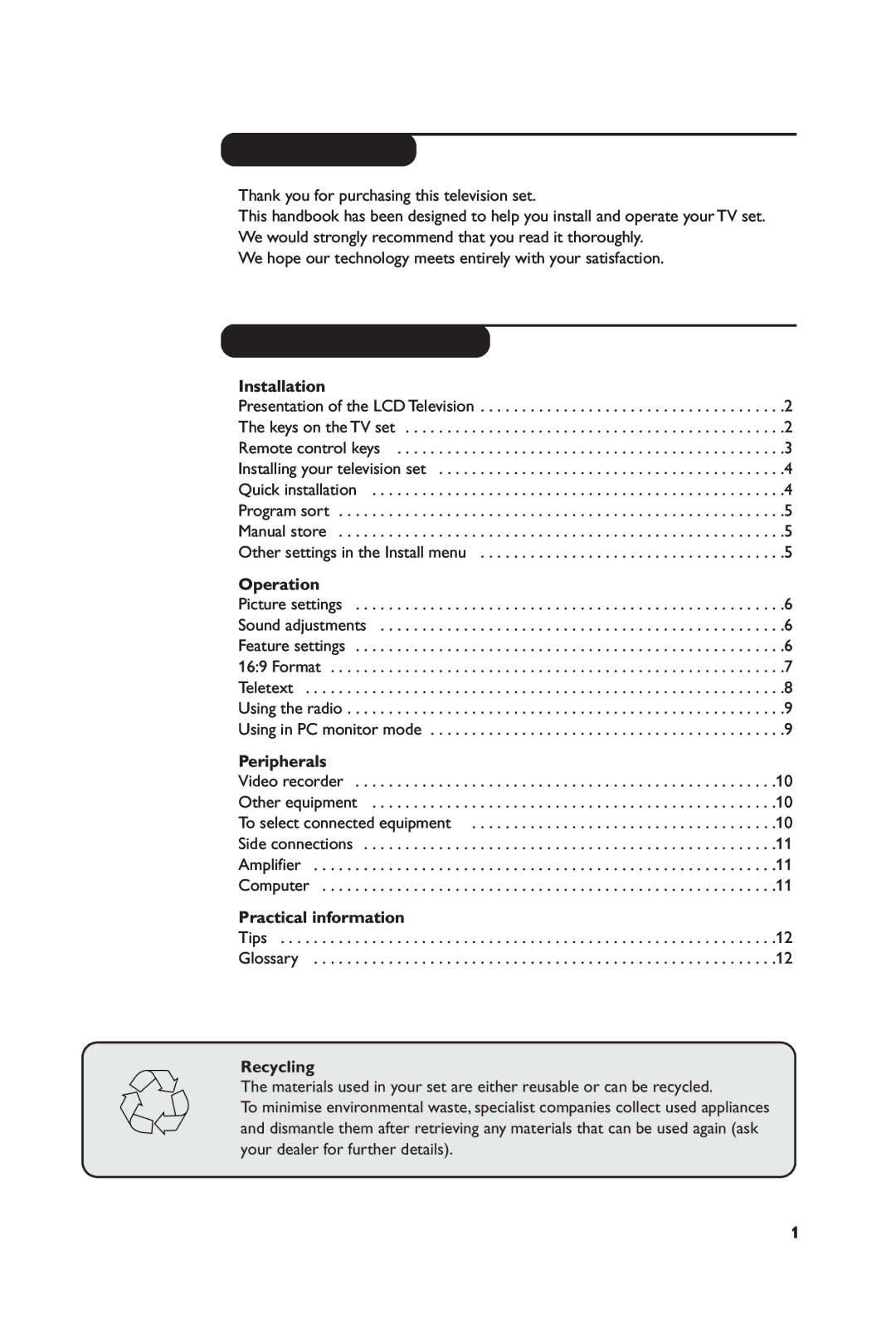 Philips 23iF9946 user manual Introduction, Table of Contents 