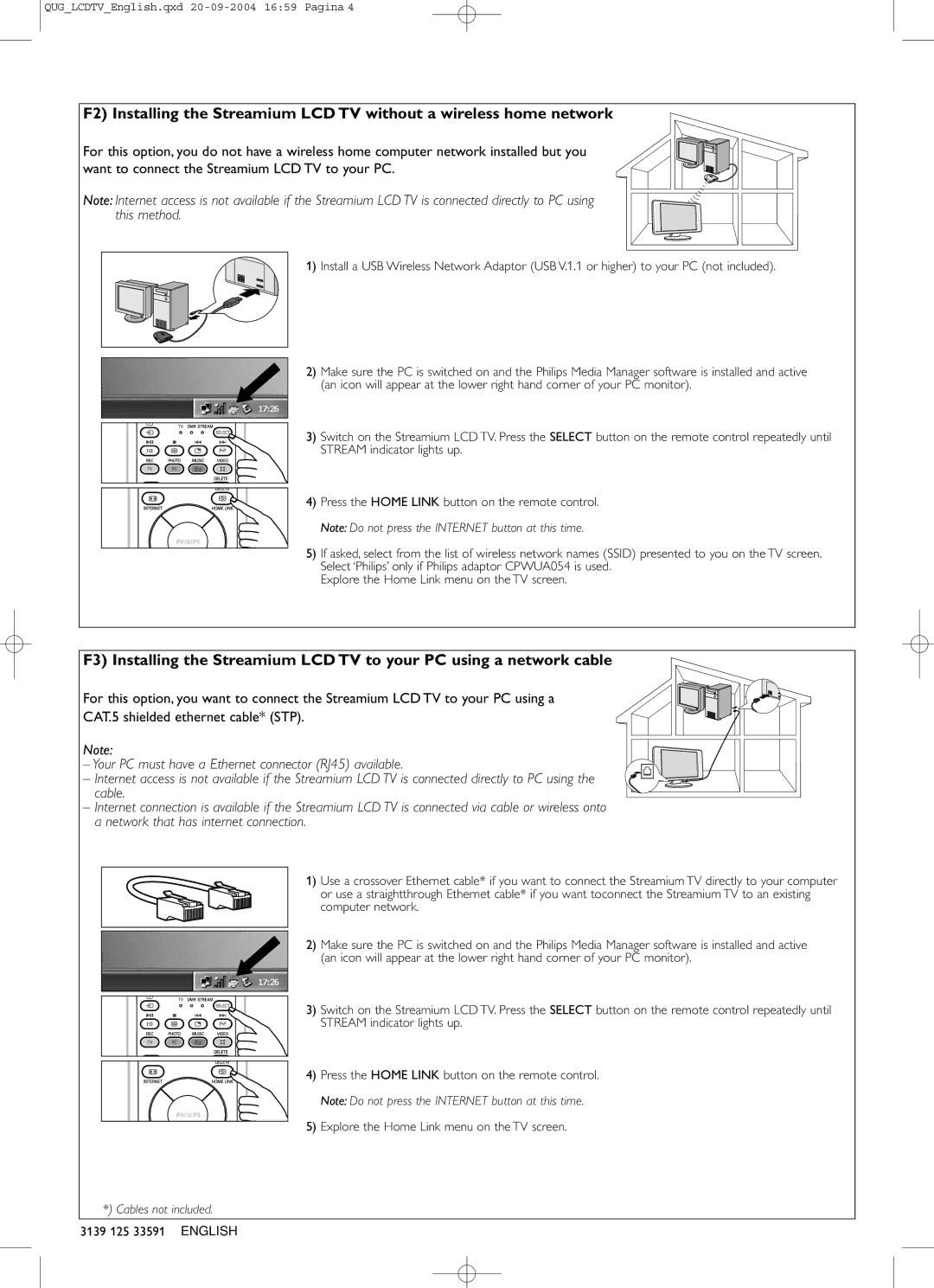 Philips 23IF9946/12 user manual Cables not included 