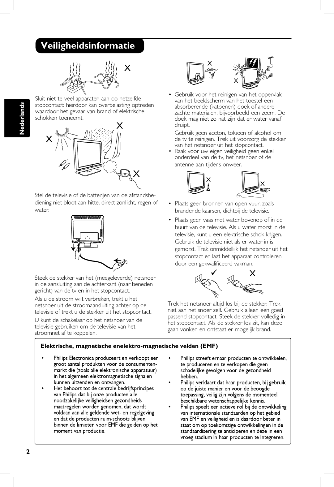 Philips 23PF, 5121, 20PF, 5321 manual Veiligheidsinformatie, Elektrische, magnetische enelektro-magnetische velden EMF 