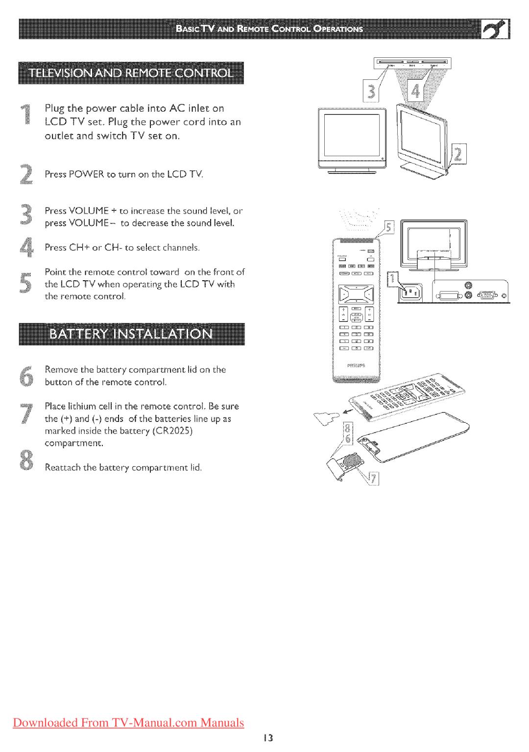 Philips 23PF5320 user manual Reattach the battery compartment lid 