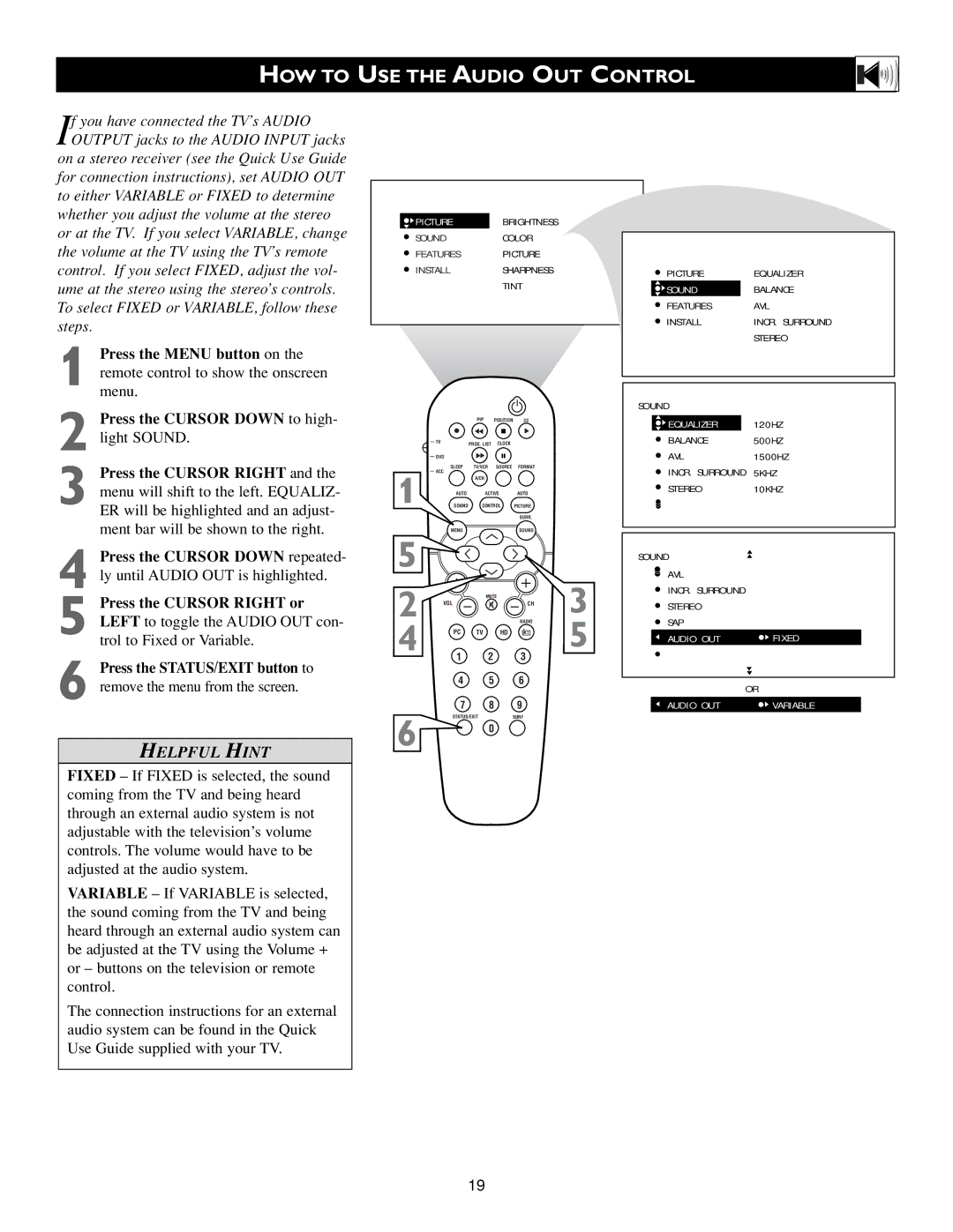 Philips 23PF9945/37B warranty HOW to USE the Audio OUT Control 