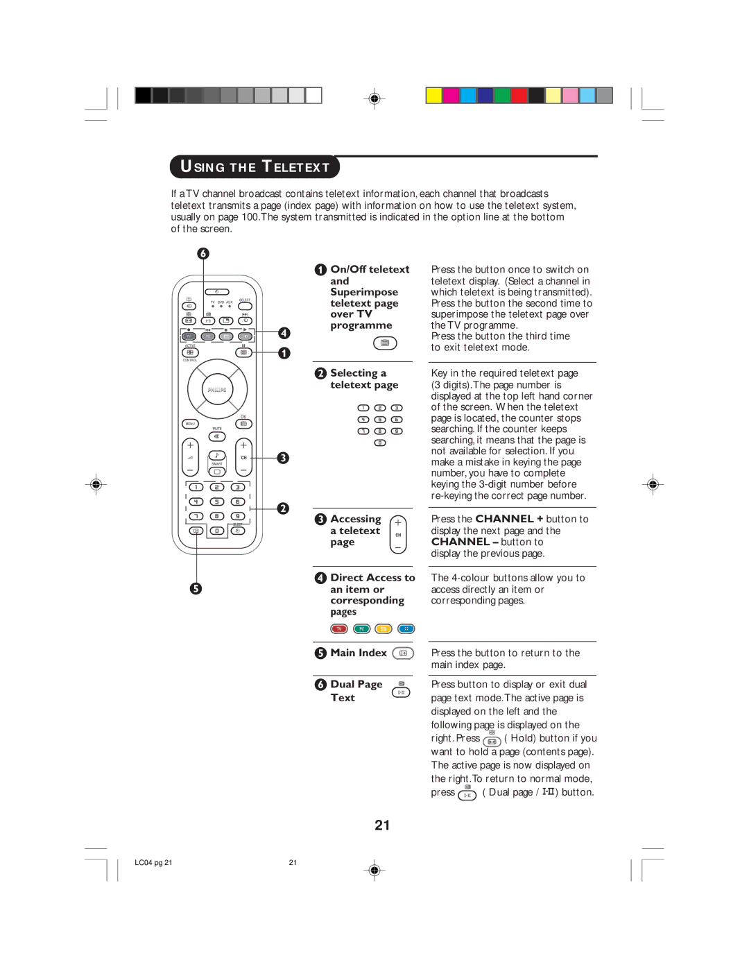 Philips 23PF9956, 23PF9946, 26PF9946, 26PF9956 operating instructions Using the Teletext 