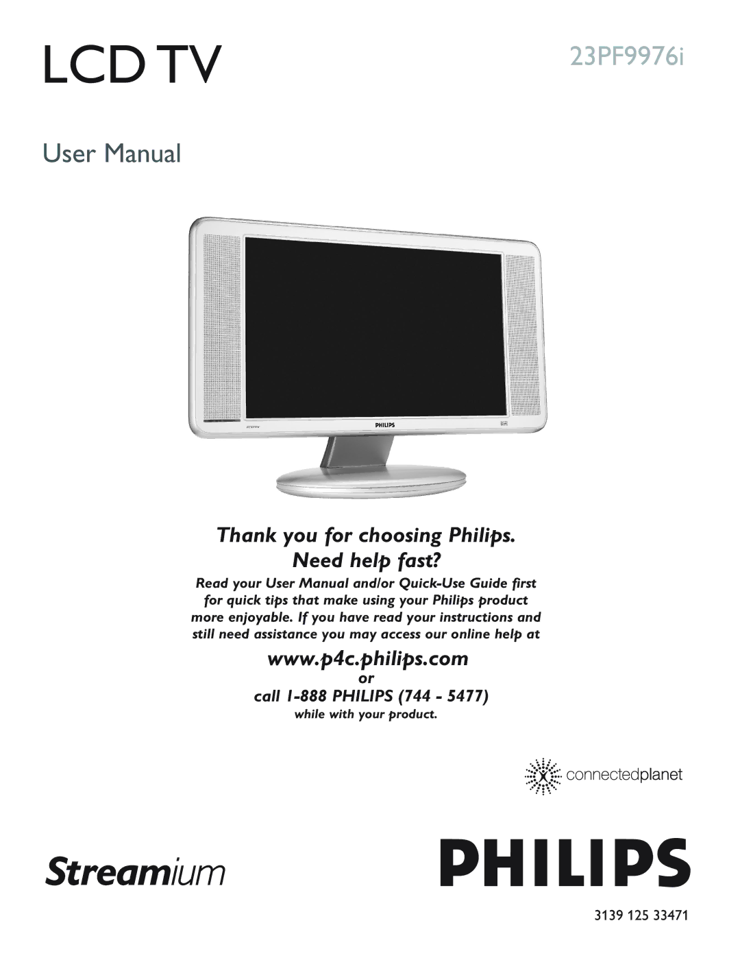 Philips 23PF9976i user manual Lcd Tv 