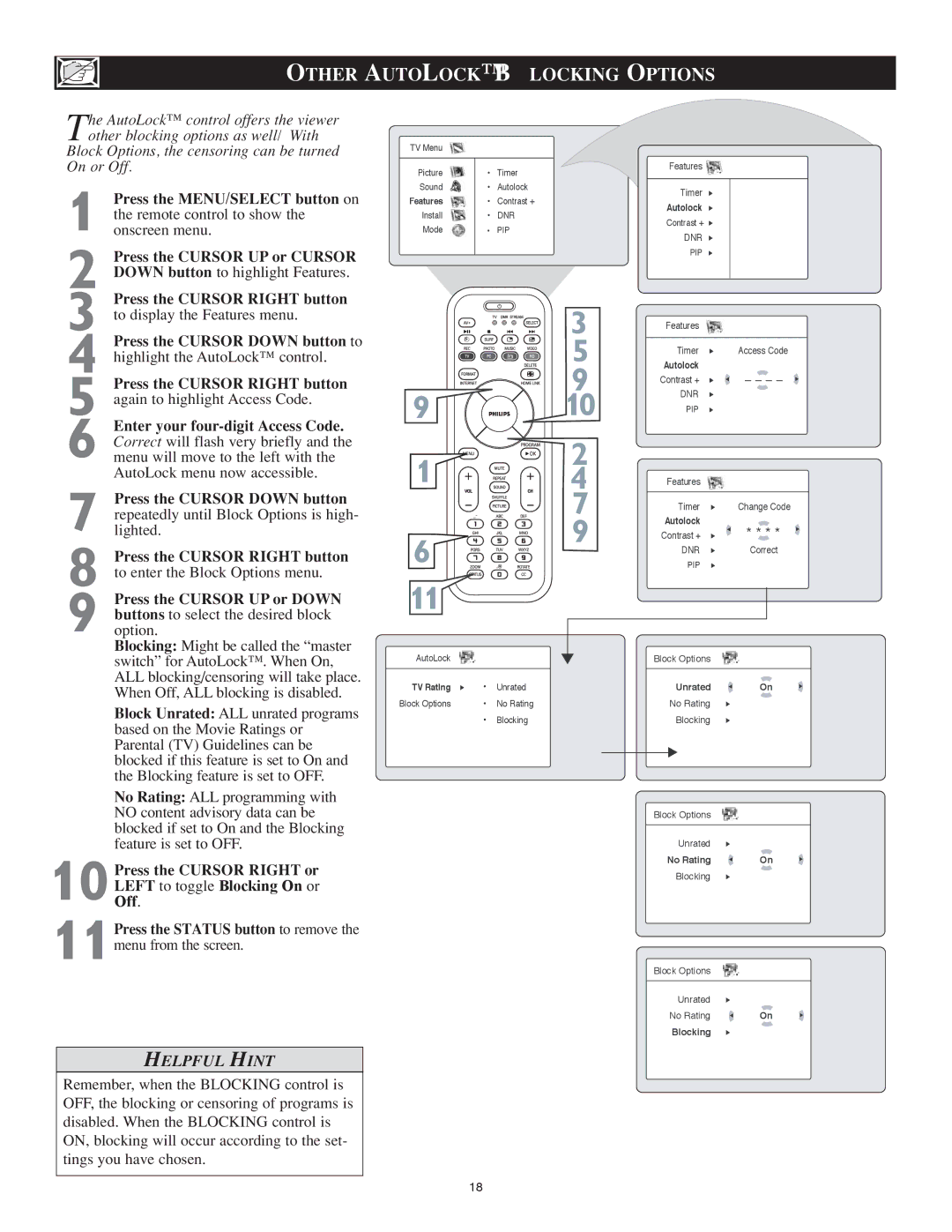 Philips 23PF9976i user manual Other Autolock B Locking Options 