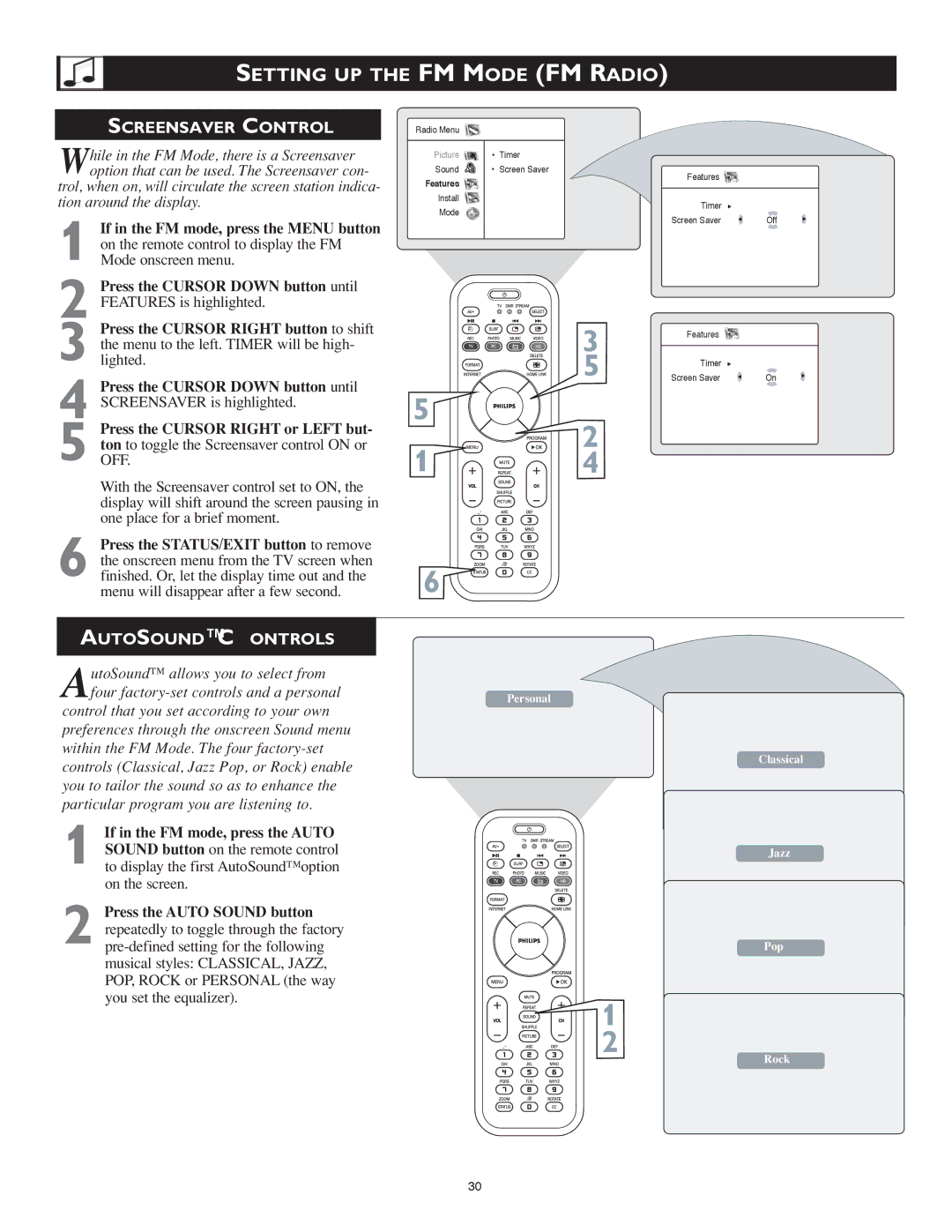 Philips 23PF9976i user manual Screensaver Control, Autosound C Ontrols 