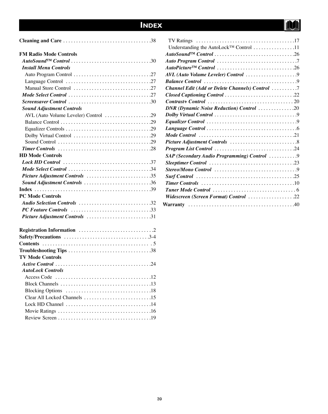 Philips 23PF9976i user manual Index 