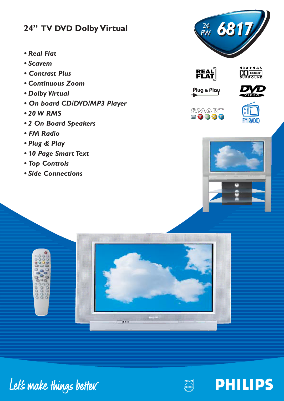 Philips 24 PW 6817 manual TV DVD Dolby Virtual24 