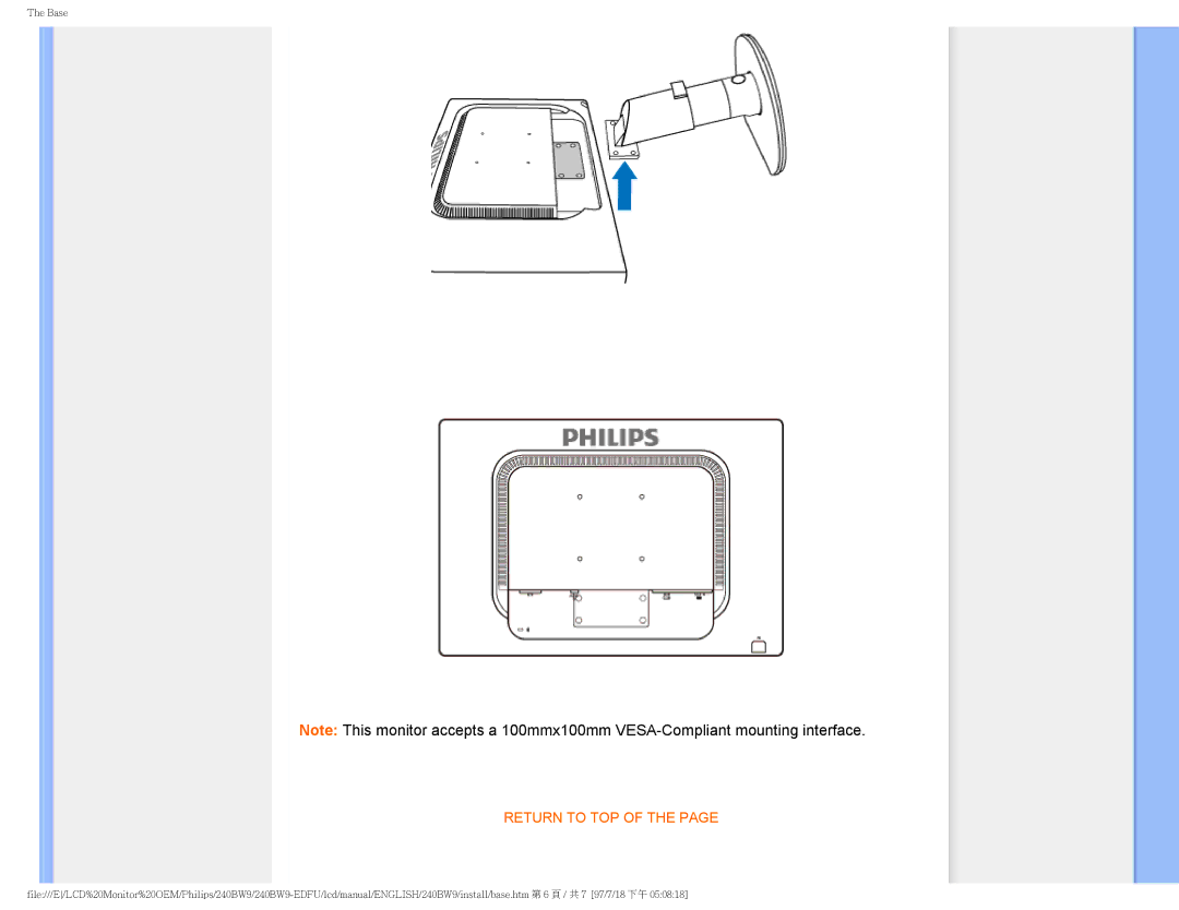 Philips 240BW9-EDFU user manual Return to TOP 