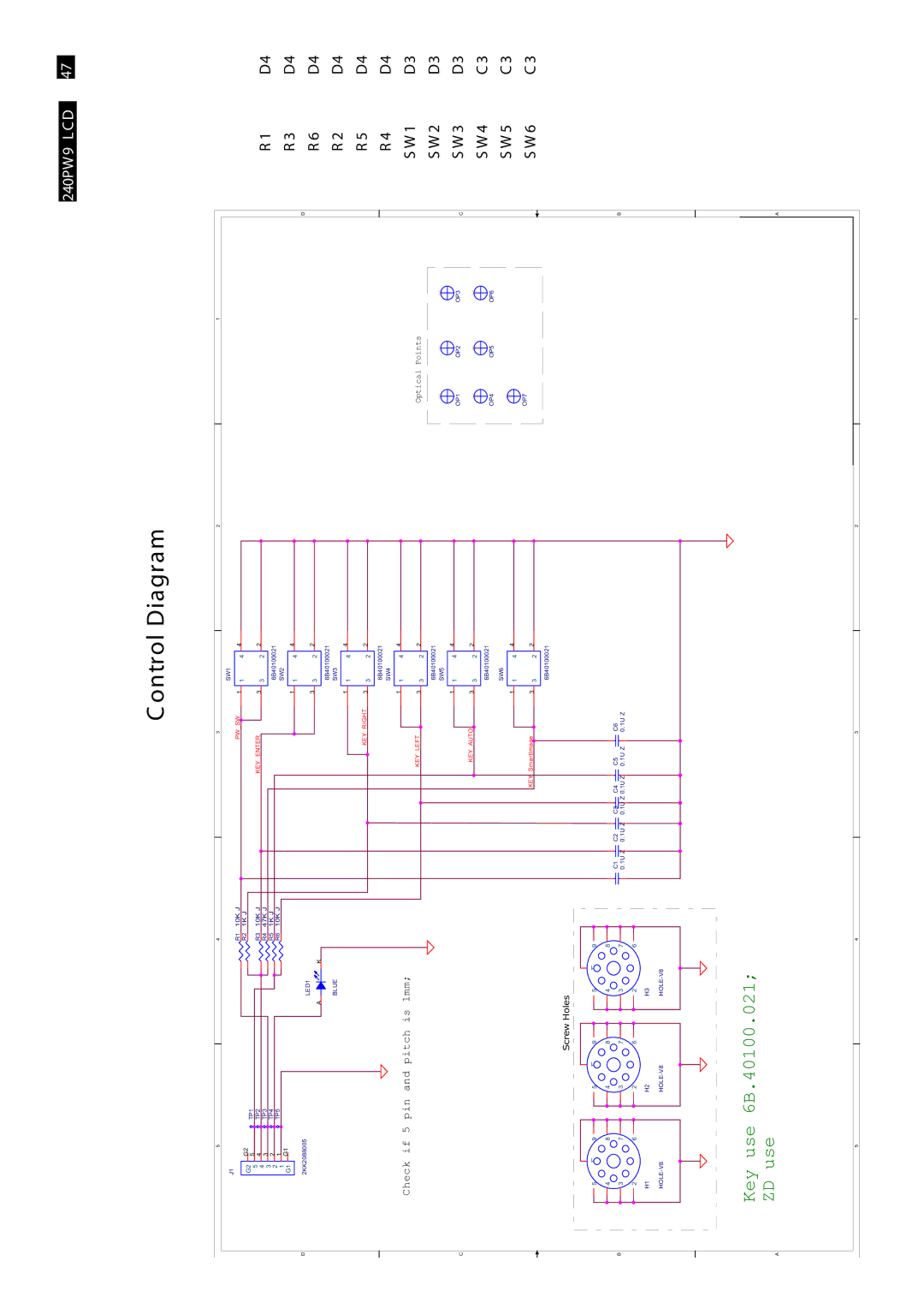 Philips 240PW9EB/27, 240PW9ES /00, 240PW9EB/75, 240PW9EB/00, 240PW9EB/69 manual Ontrol Diagram 