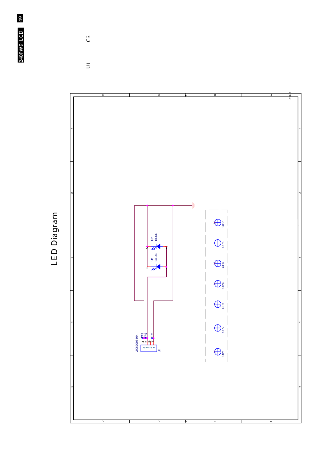 Philips 240PW9EB/69, 240PW9ES /00, 240PW9EB/75, 240PW9EB/27, 240PW9EB/00 manual D Diagram 