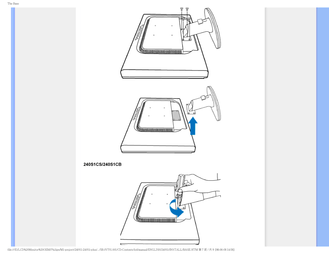 Philips user manual 240S1CS/240S1CB 