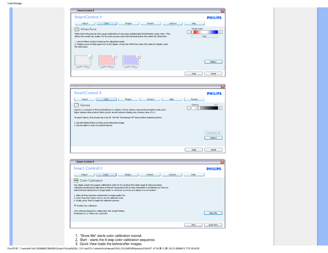 Philips 240SW9 user manual SmartManage 