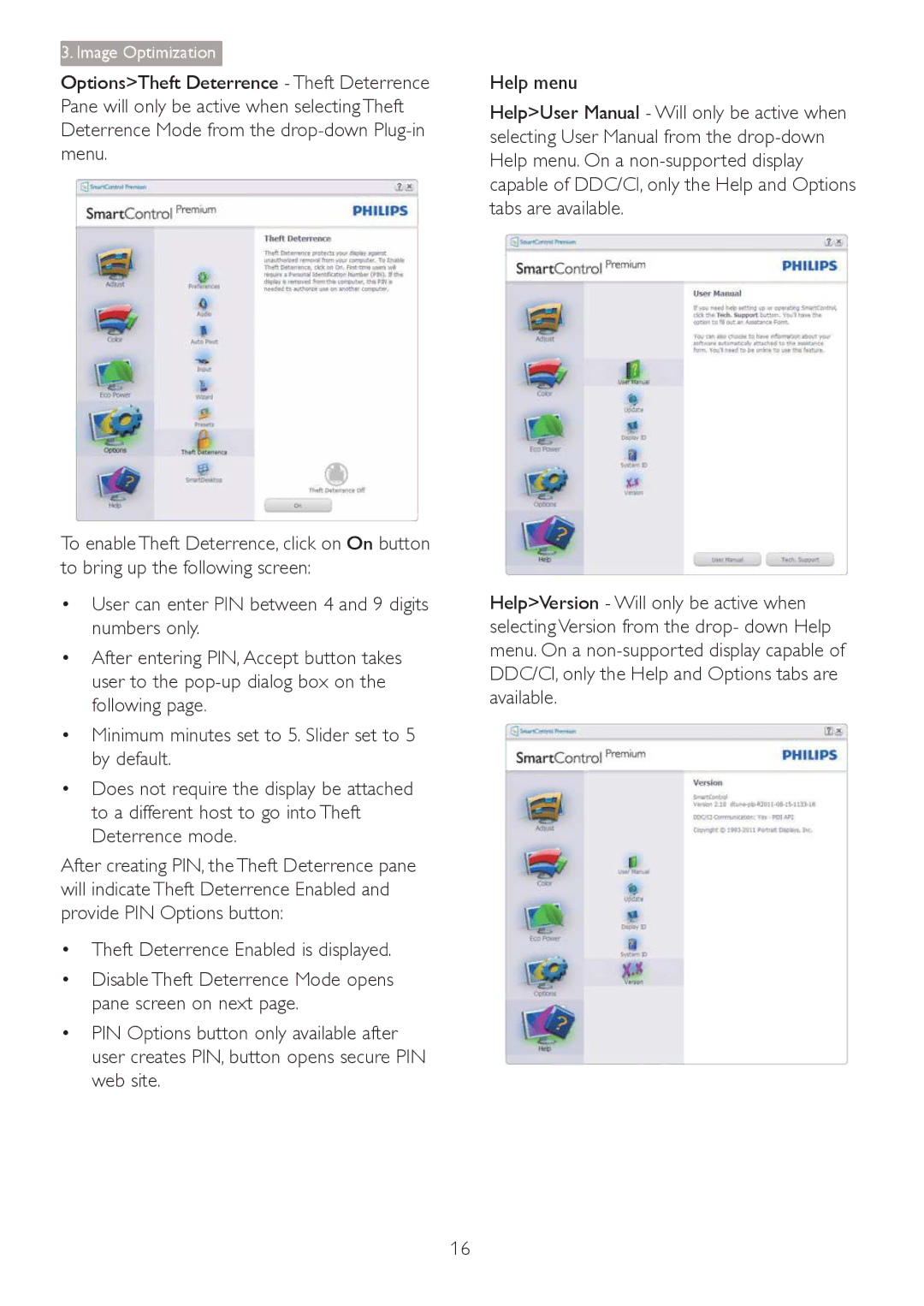 Philips 241B4LPYCB user manual Image Optimization 