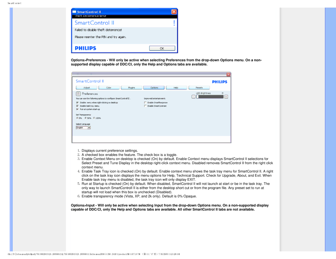 Philips 2.41E+03 user manual SmartControl 