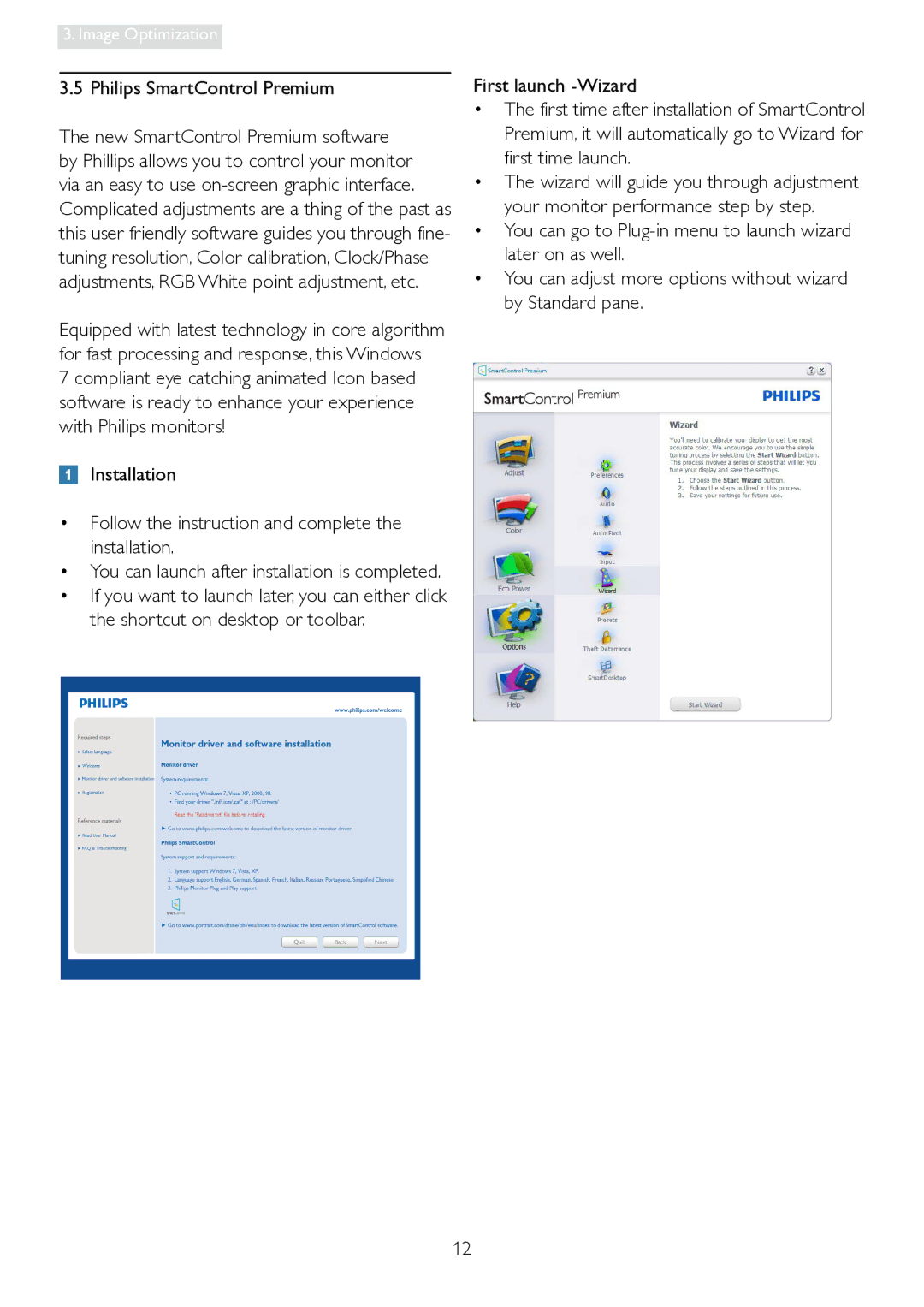 Philips 241P4LRY user manual Philips SmartControl Premium, First launch -Wizard 