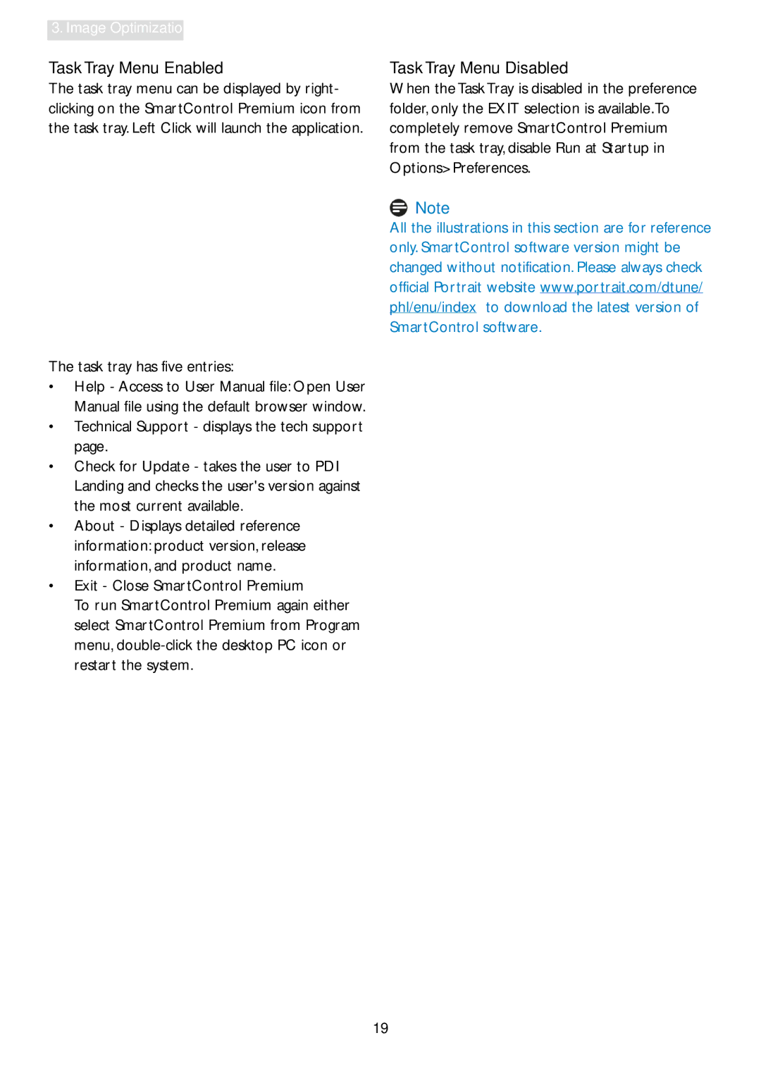 Philips 241P4LRY user manual Task Tray Menu Enabled 