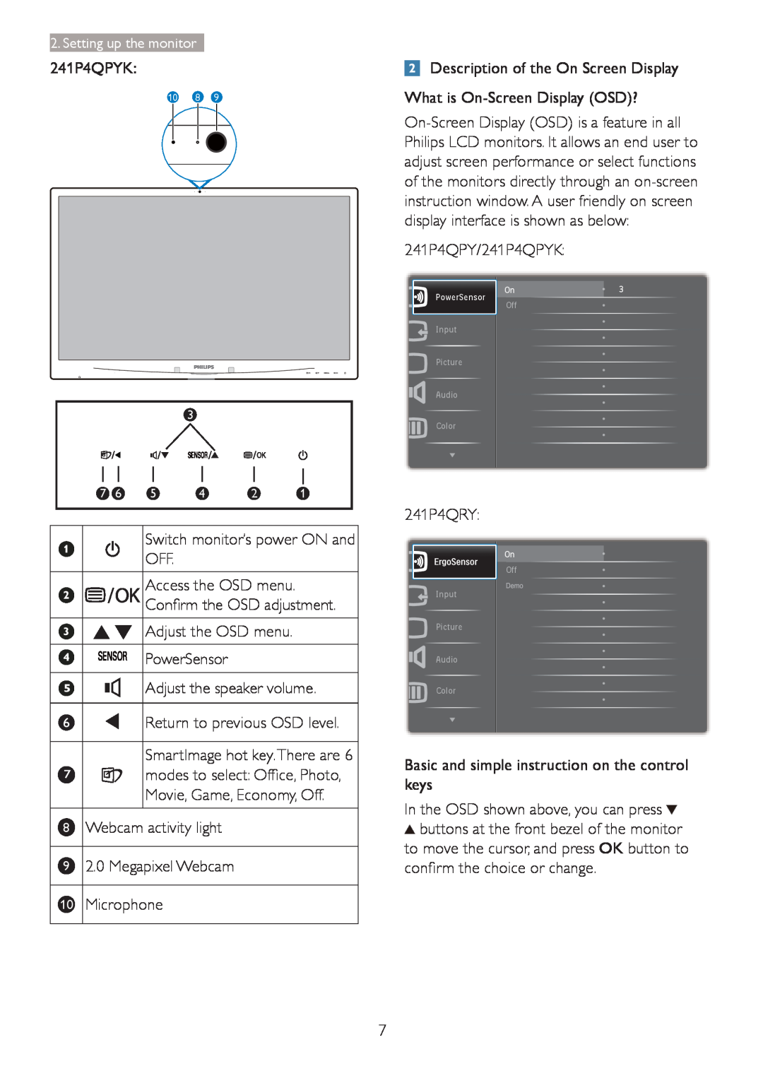Philips 241P4QRY, 241P4QPYK user manual Description of the On Screen Display What is On-Screen Display OSD? 