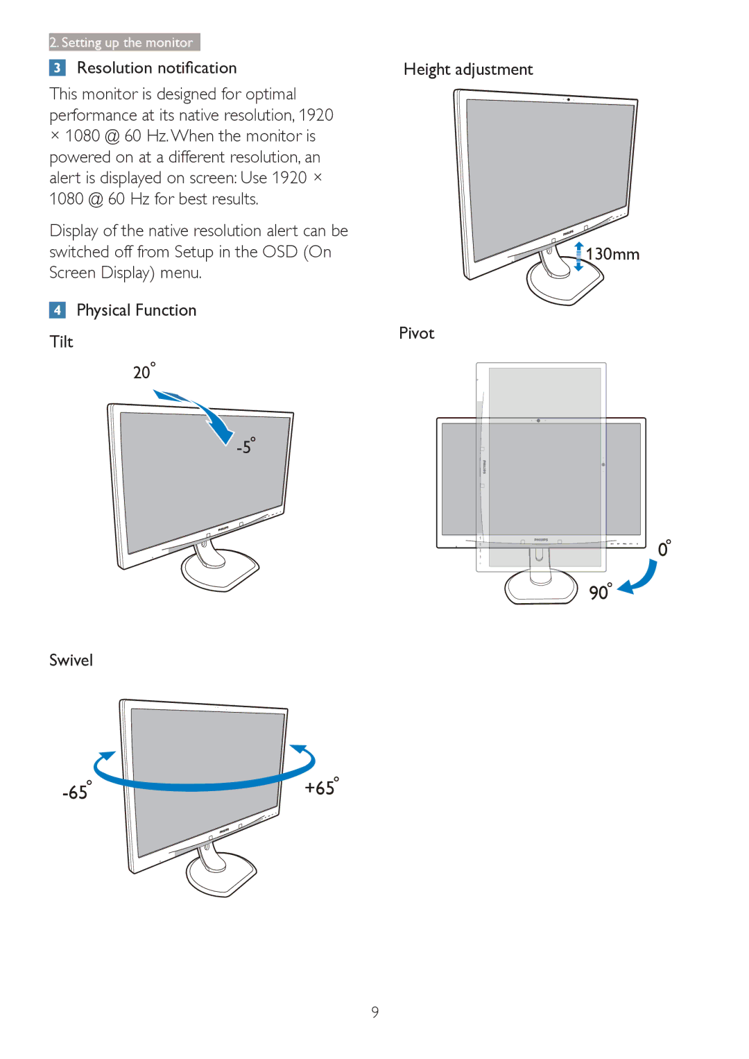 Philips 241P4QPYK, 241P4QRY user manual 65+65 