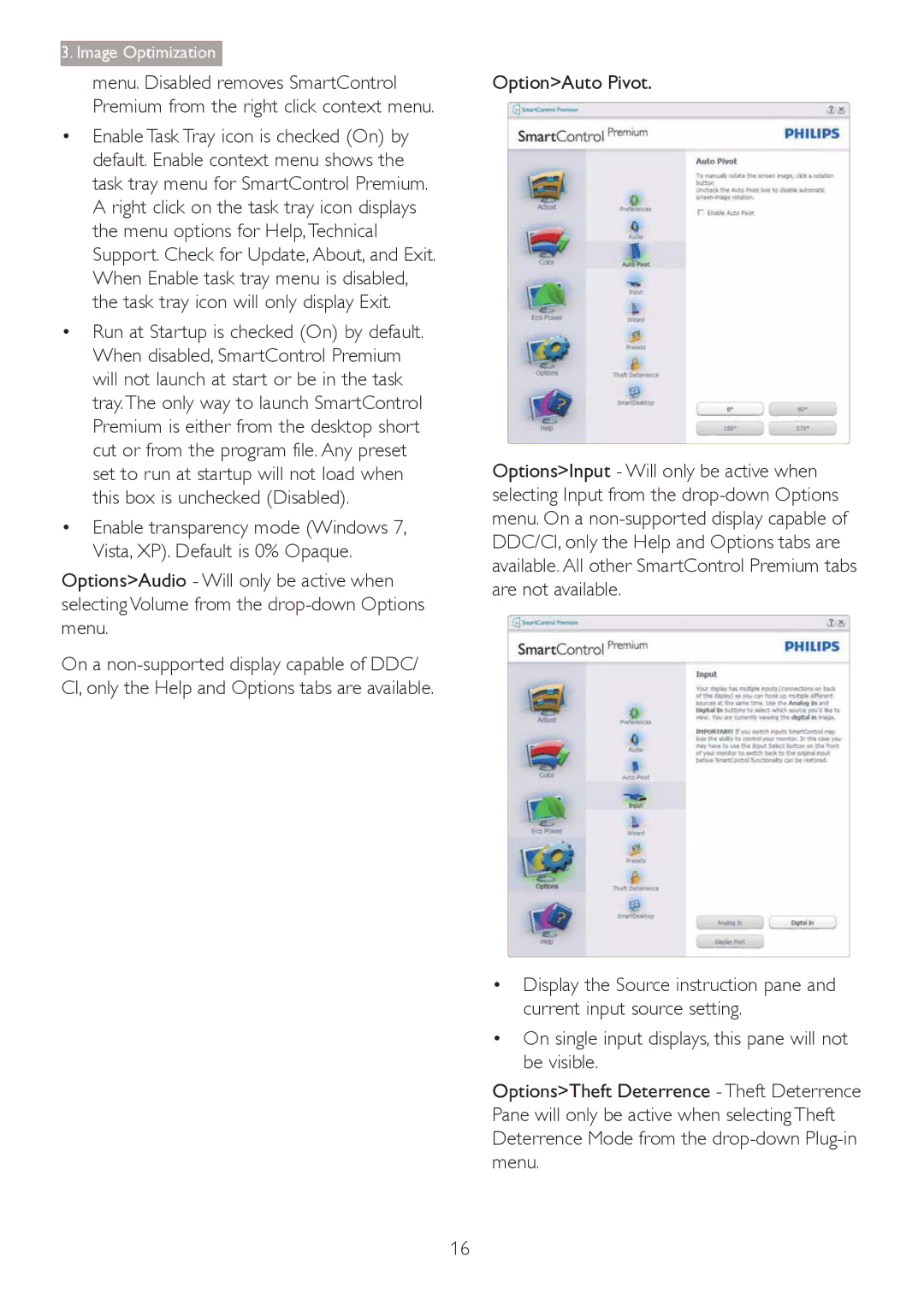 Philips 241P4QRY, 241P4QPYK user manual OptionAuto Pivot 