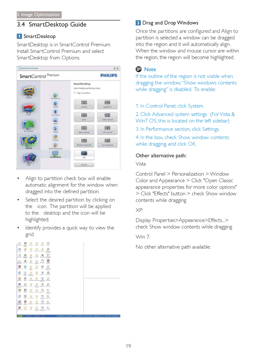 Philips 241P4QRY, 241P4QPYK SmartDesktop Guide, Other alternative path Vista, Win No other alternative path available 