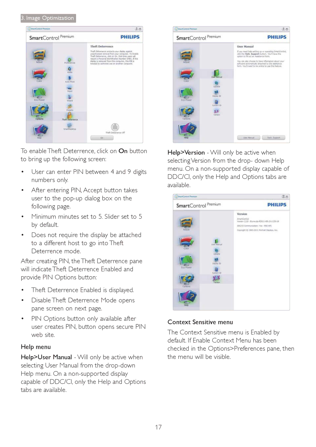 Philips 241S4 user manual Image Optimization 