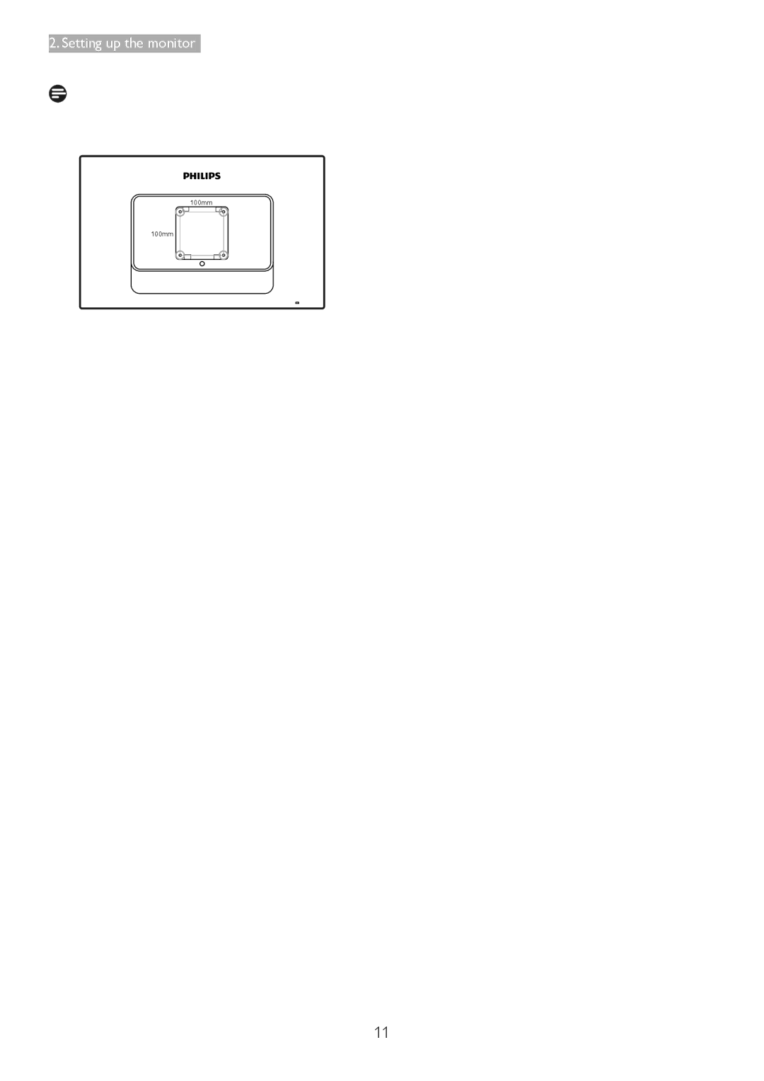 Philips 241S4L user manual Setting up the monitor 