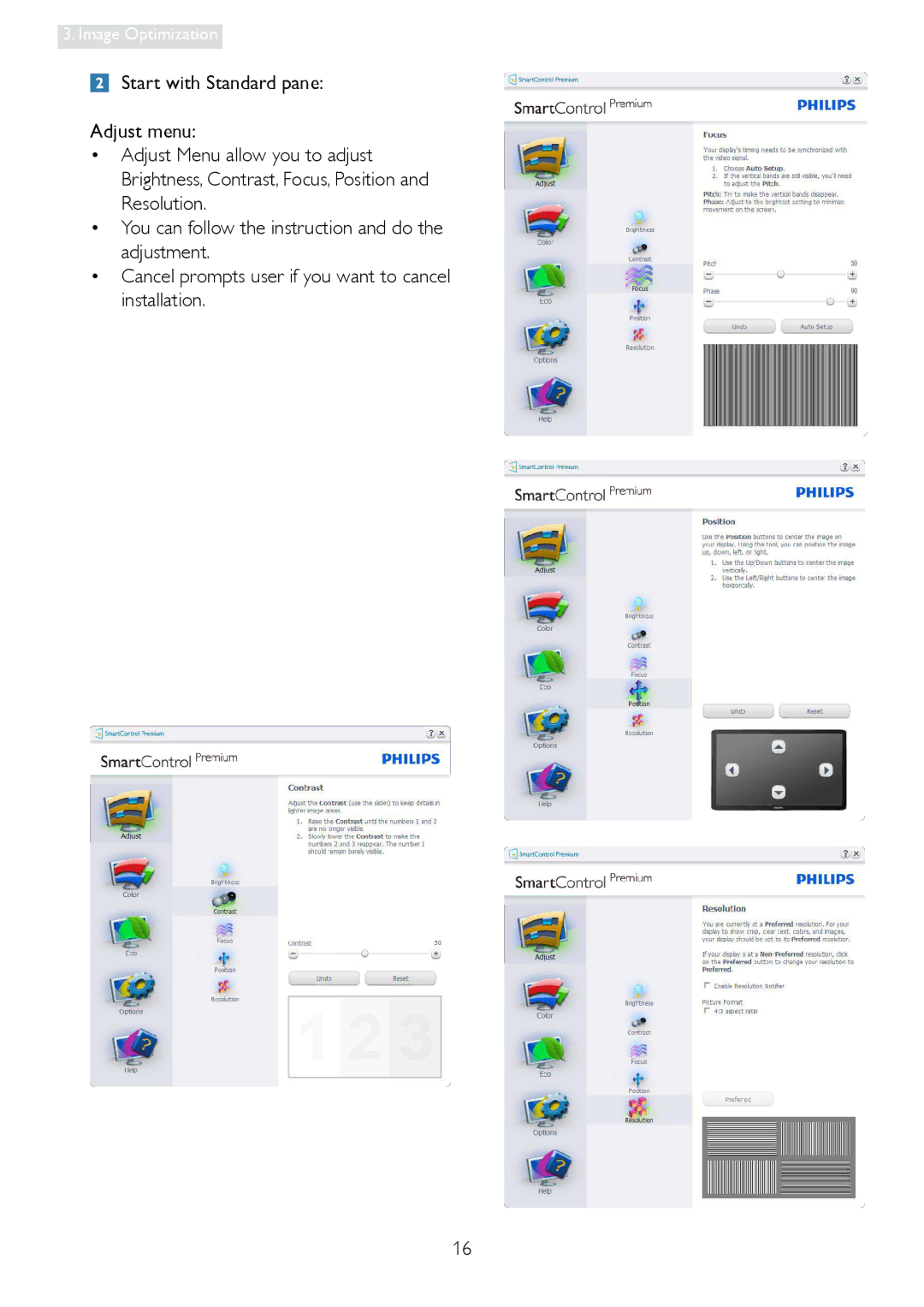 Philips 241S4L user manual Image Optimization 