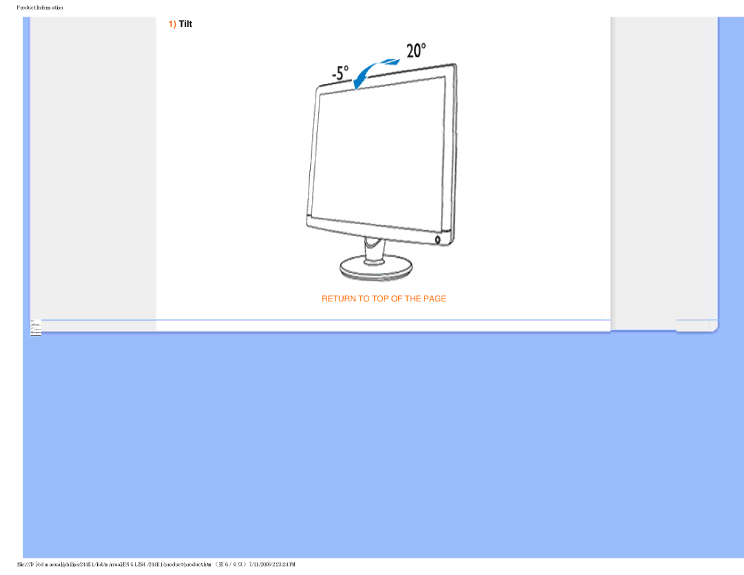 Philips 2.44E+03 user manual Tilt 