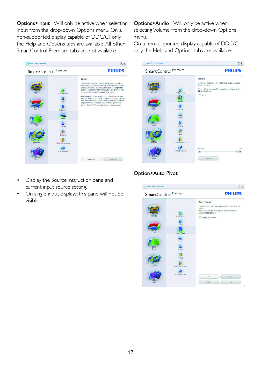 Philips 245P2 user manual OptionAuto Pivot 