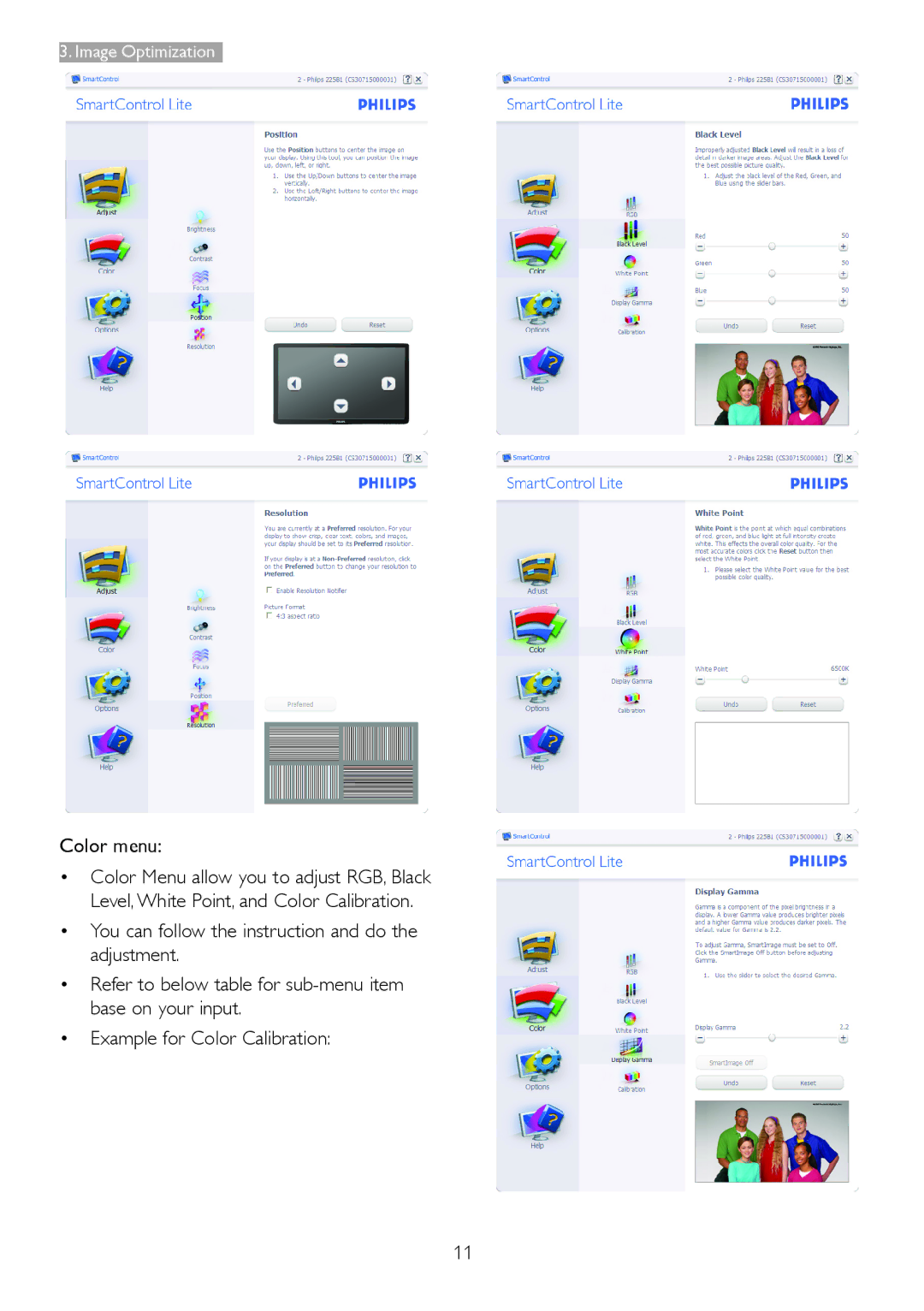 Philips 246V5 user manual Color menu 