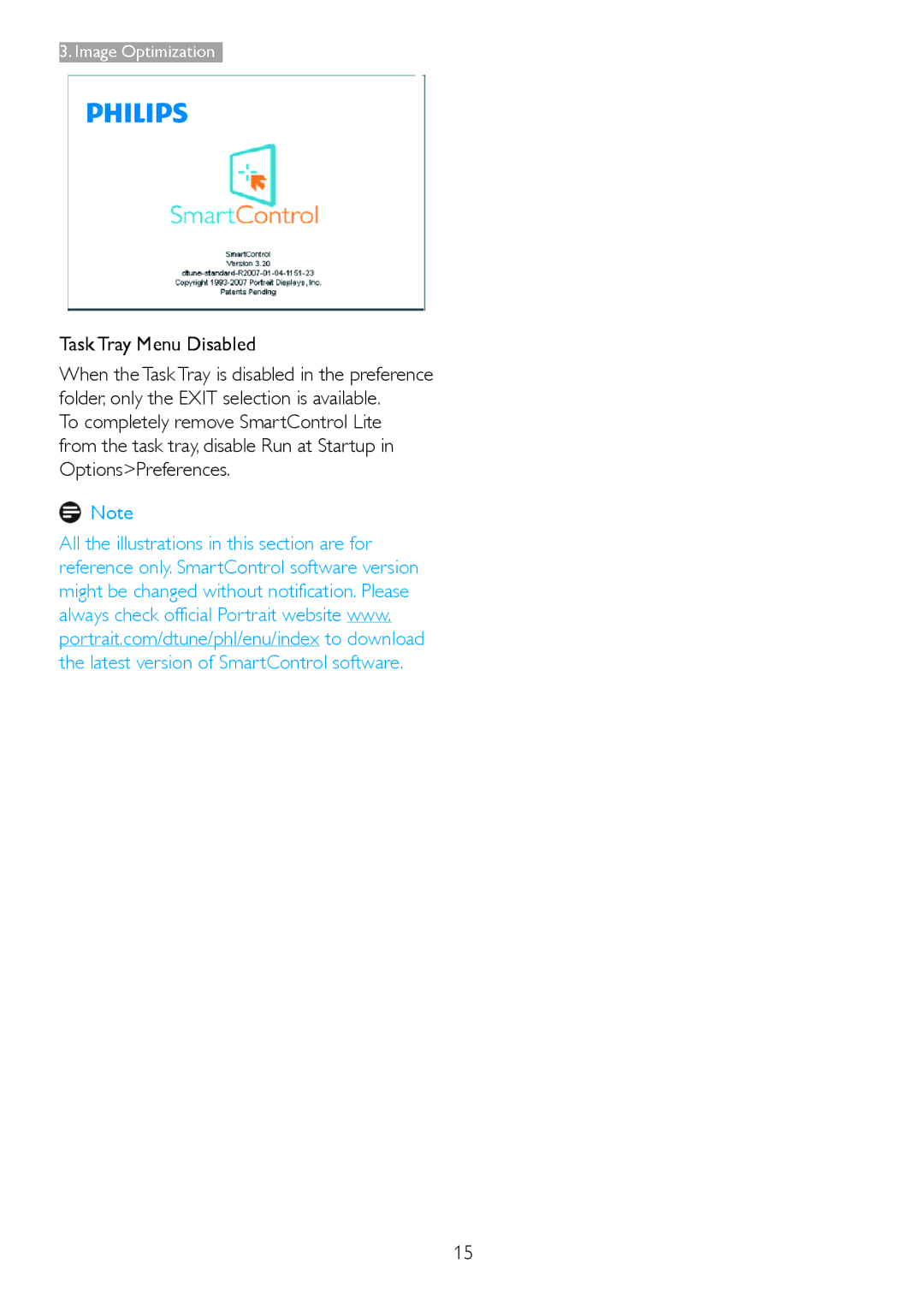 Philips 246V5 user manual Task Tray Menu Disabled 