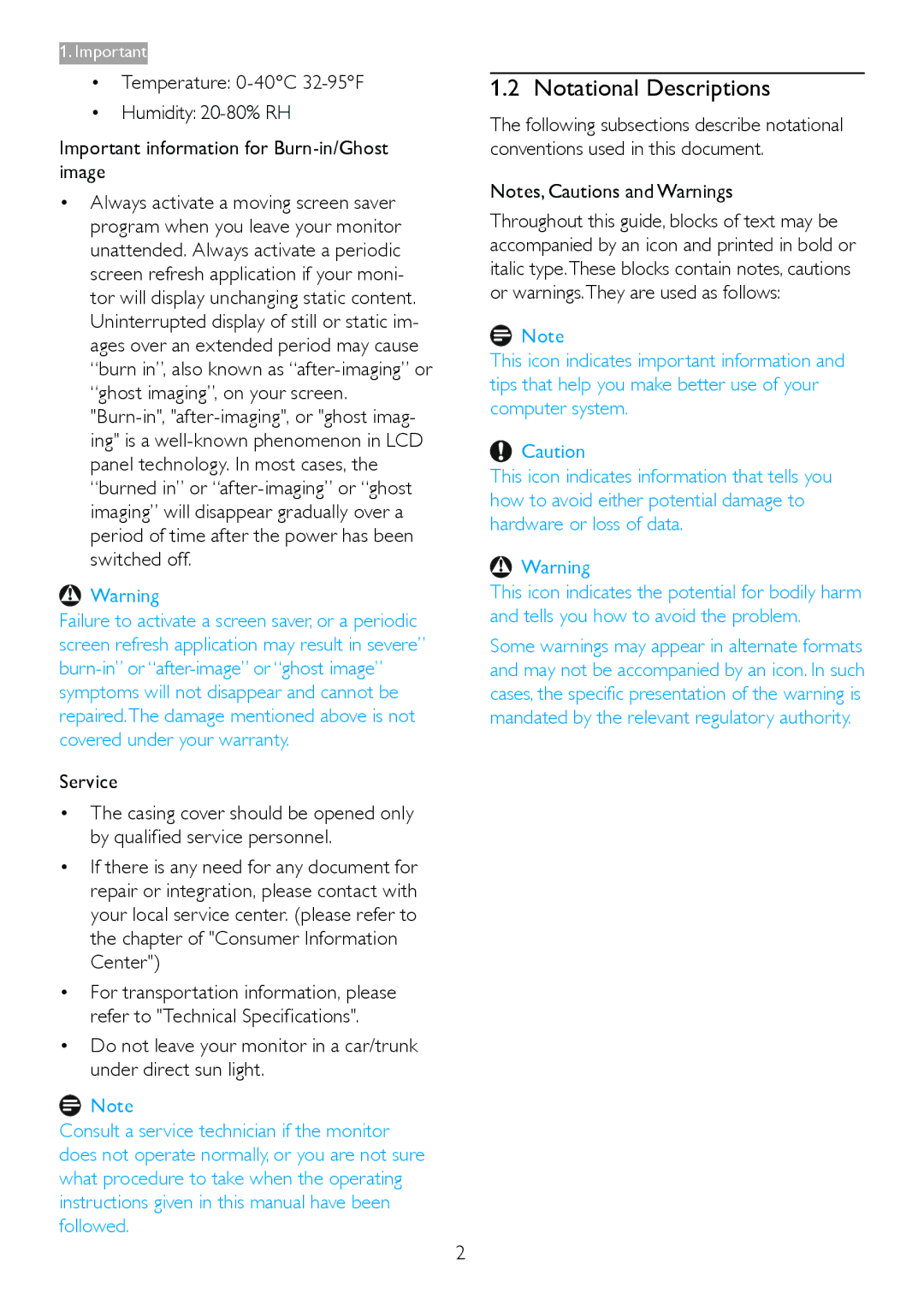 Philips 246V5 user manual Notational Descriptions 